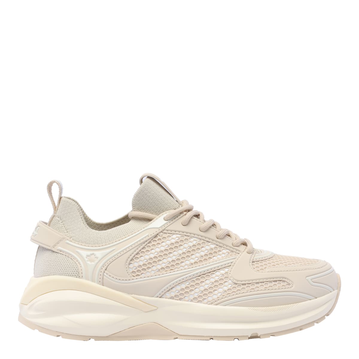 Shop Dsquared2 Mesh Lace-up Sneakers In Beige