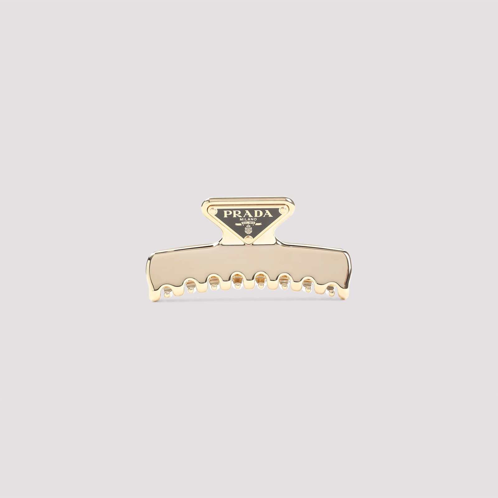 Prada Metal Hair Clip In Gold