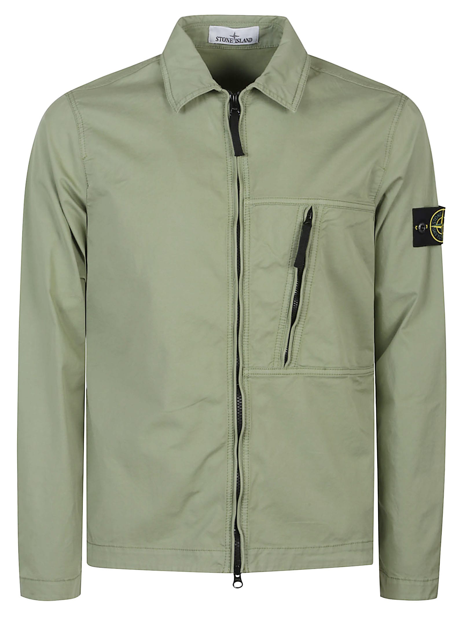 Stone Island Zip-fastening Pocket Jacket In Green