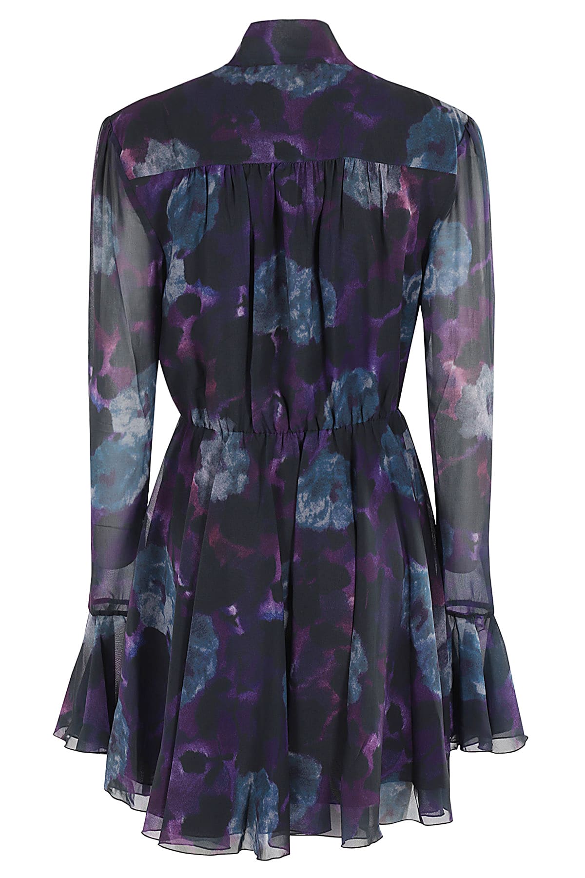 Shop Rotate Birger Christensen Chiffon Flowy Mini Dress In Parachute Purple Comb