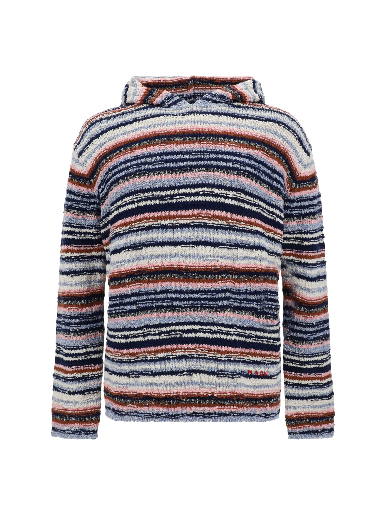 Shop Marni Hooded Sweater In Opal
