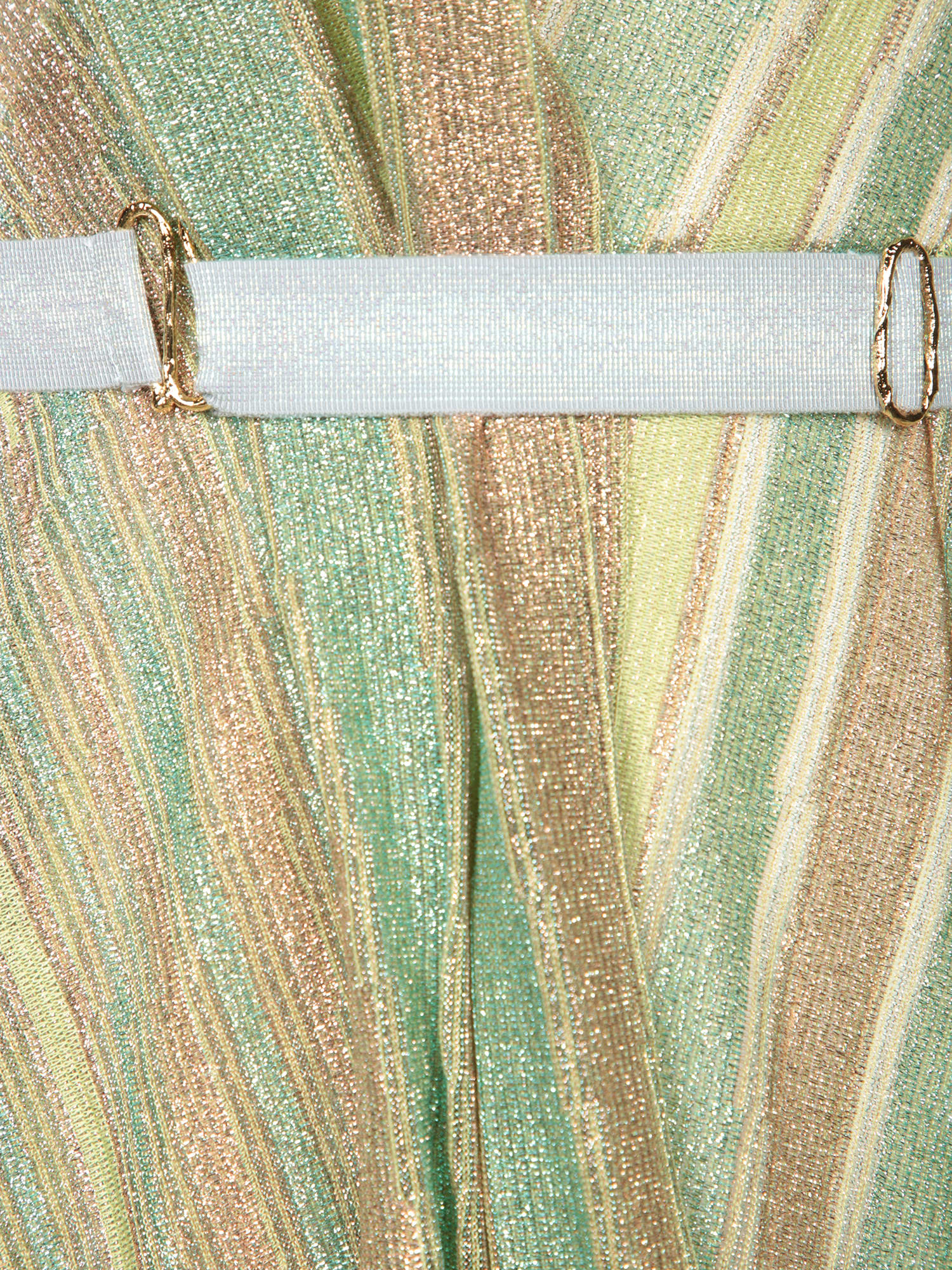 Shop Forte Forte Lurex Jersey Jacquard Belted Crossed Dress In Multicolor