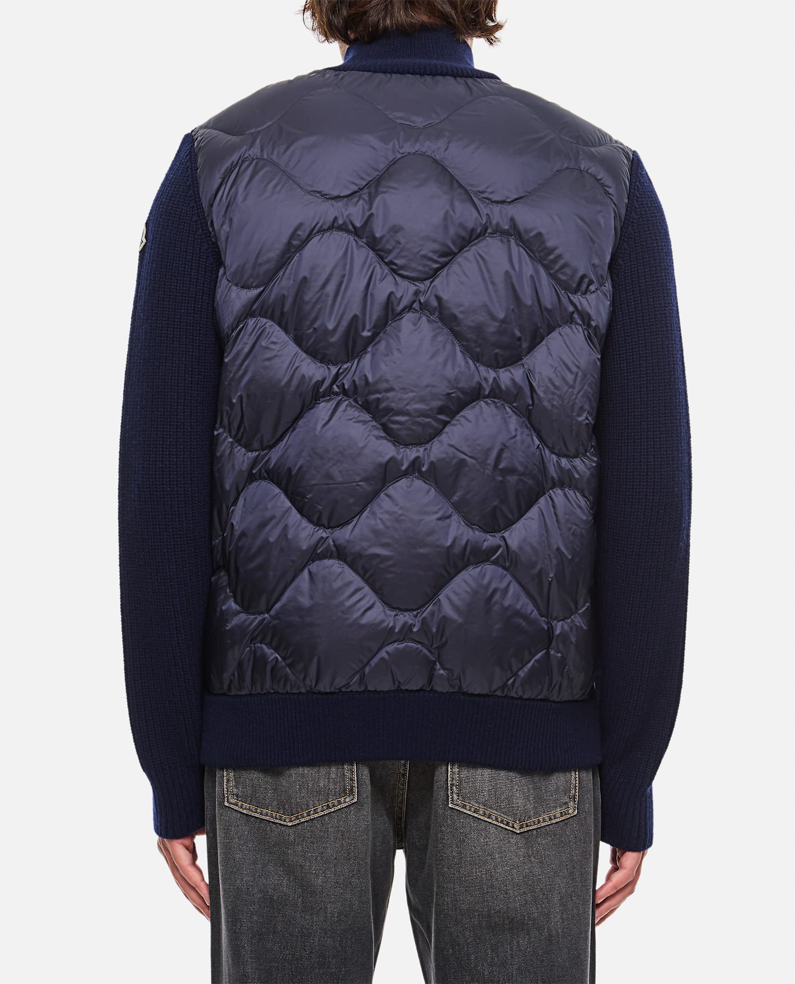 Shop Moncler Zip Up Jacket In Blue