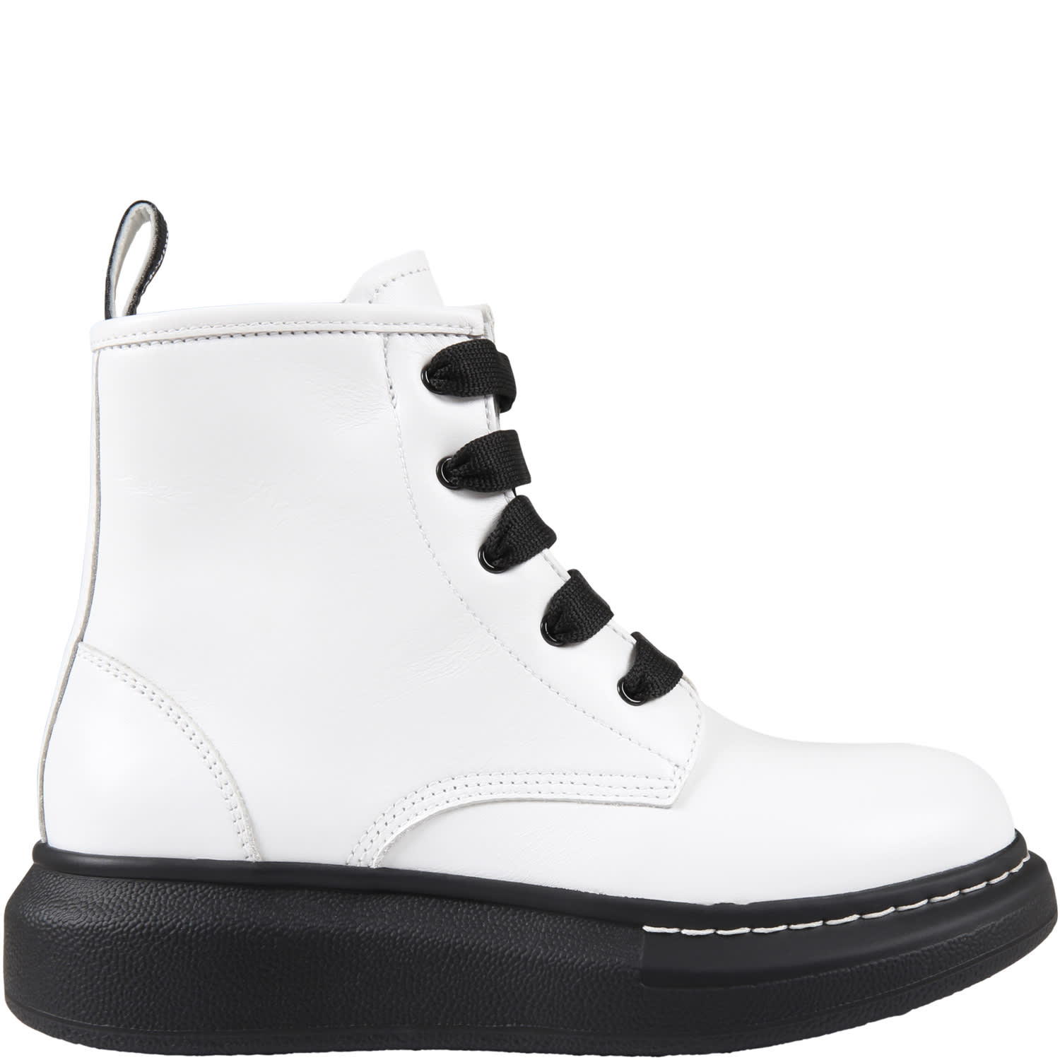 Alexander McQueen White Boots For Kids