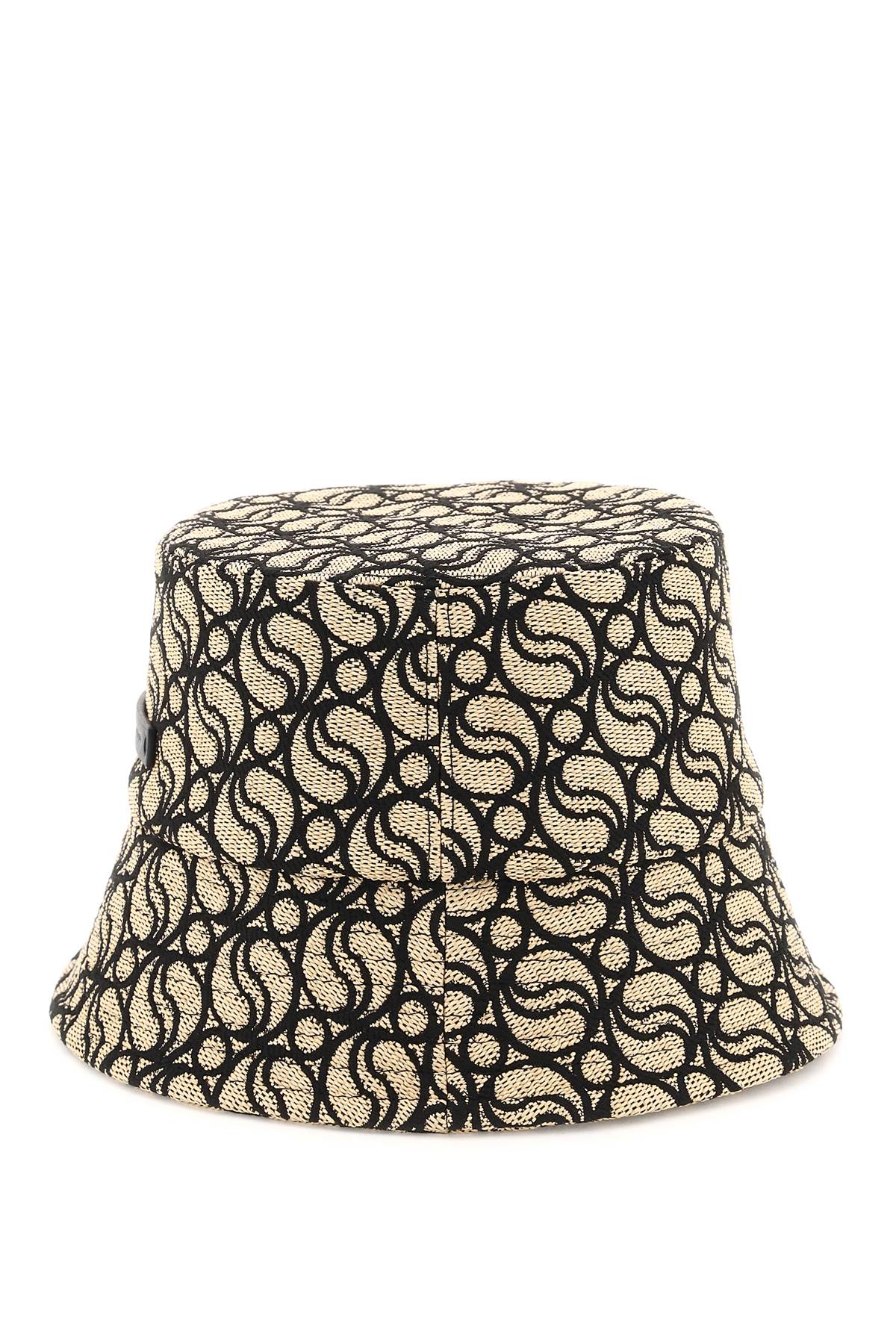 Stella Mccartney S-wave Woven Straw Bucket Hat In Natural (beige)