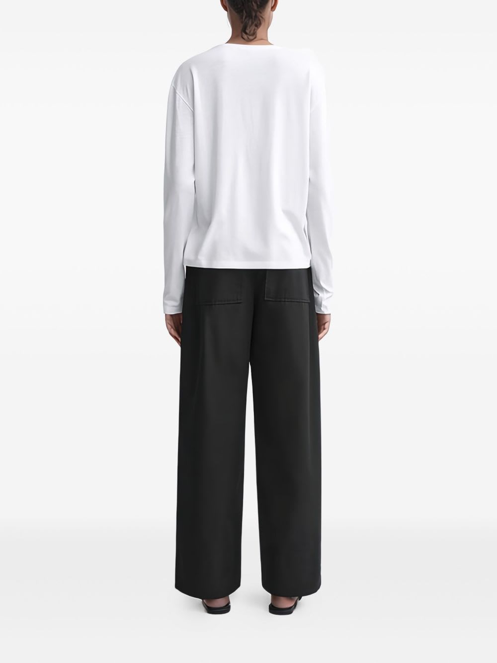 Totême Classic Long-sleeve Lyocell And Cotton T-shirt In White