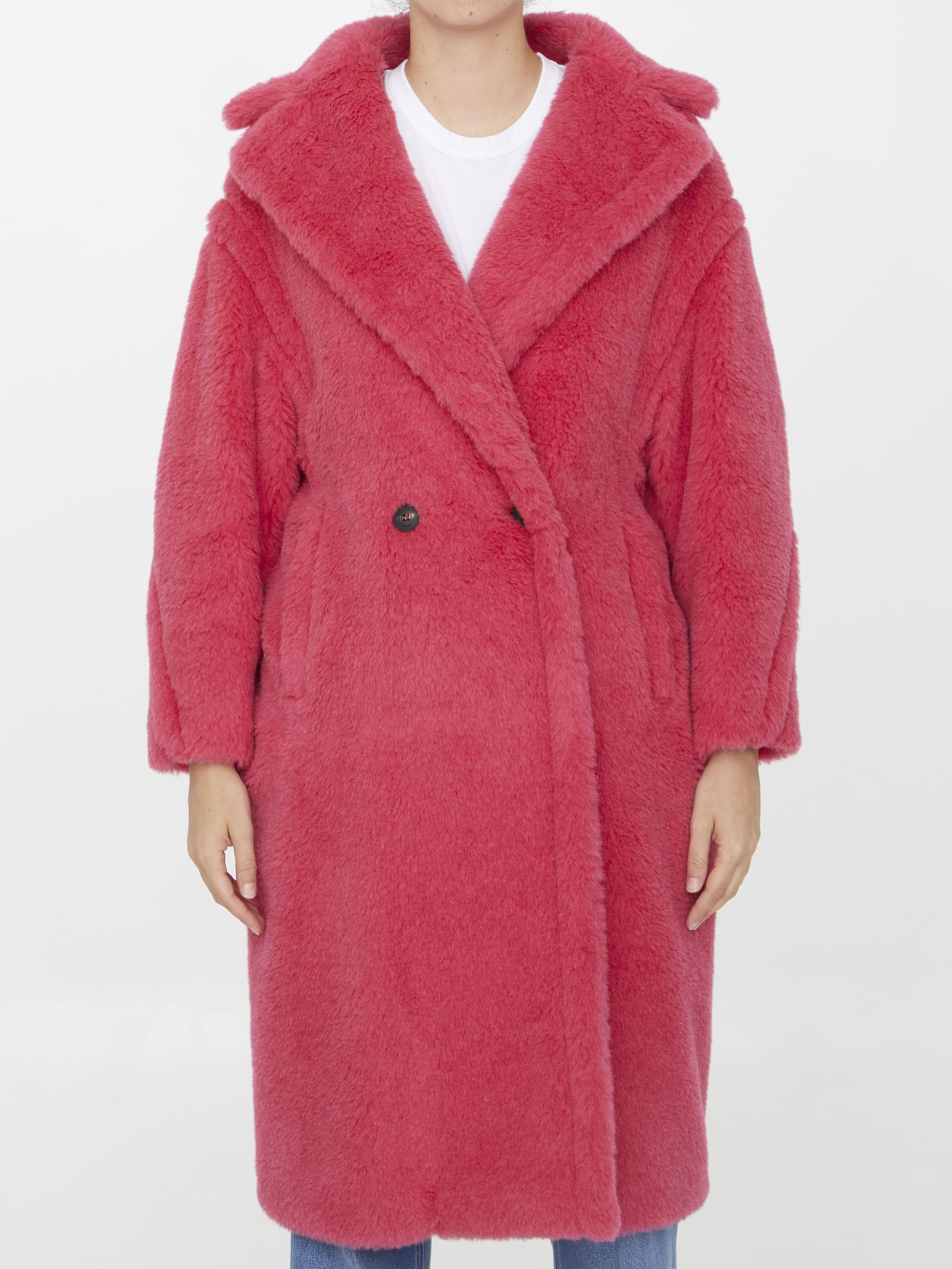Shop Max Mara Tedgirl Coat In Raspberry
