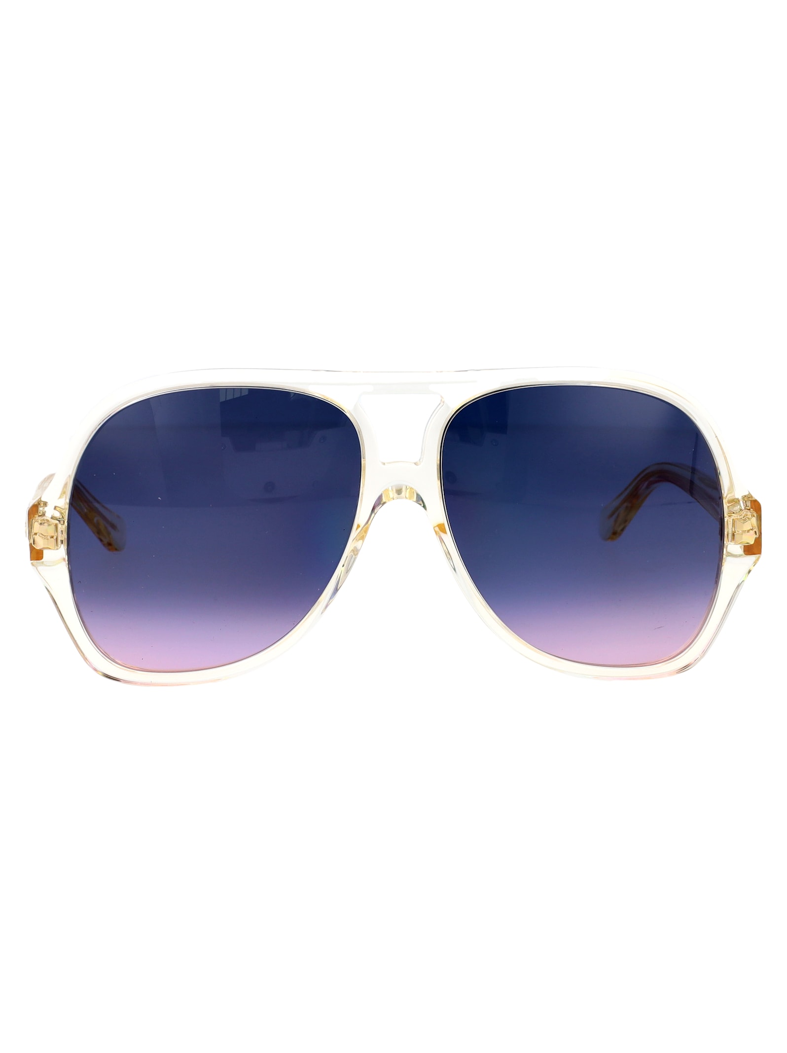Chloé Yellow Recycled Acetate Sunglasses In Blue