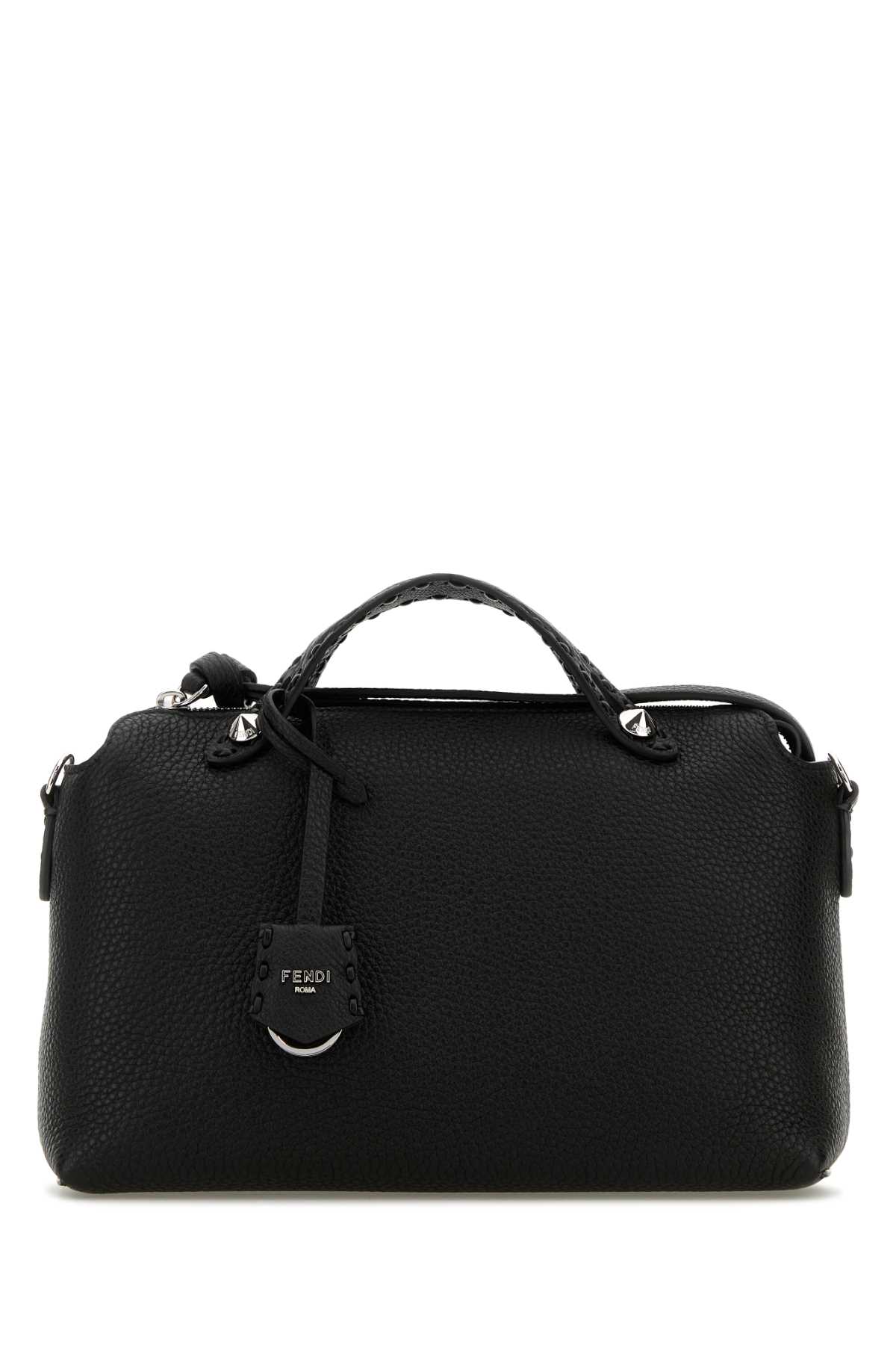 Shop Fendi Black Leather Medium By The Way Handbag In Neropalladio