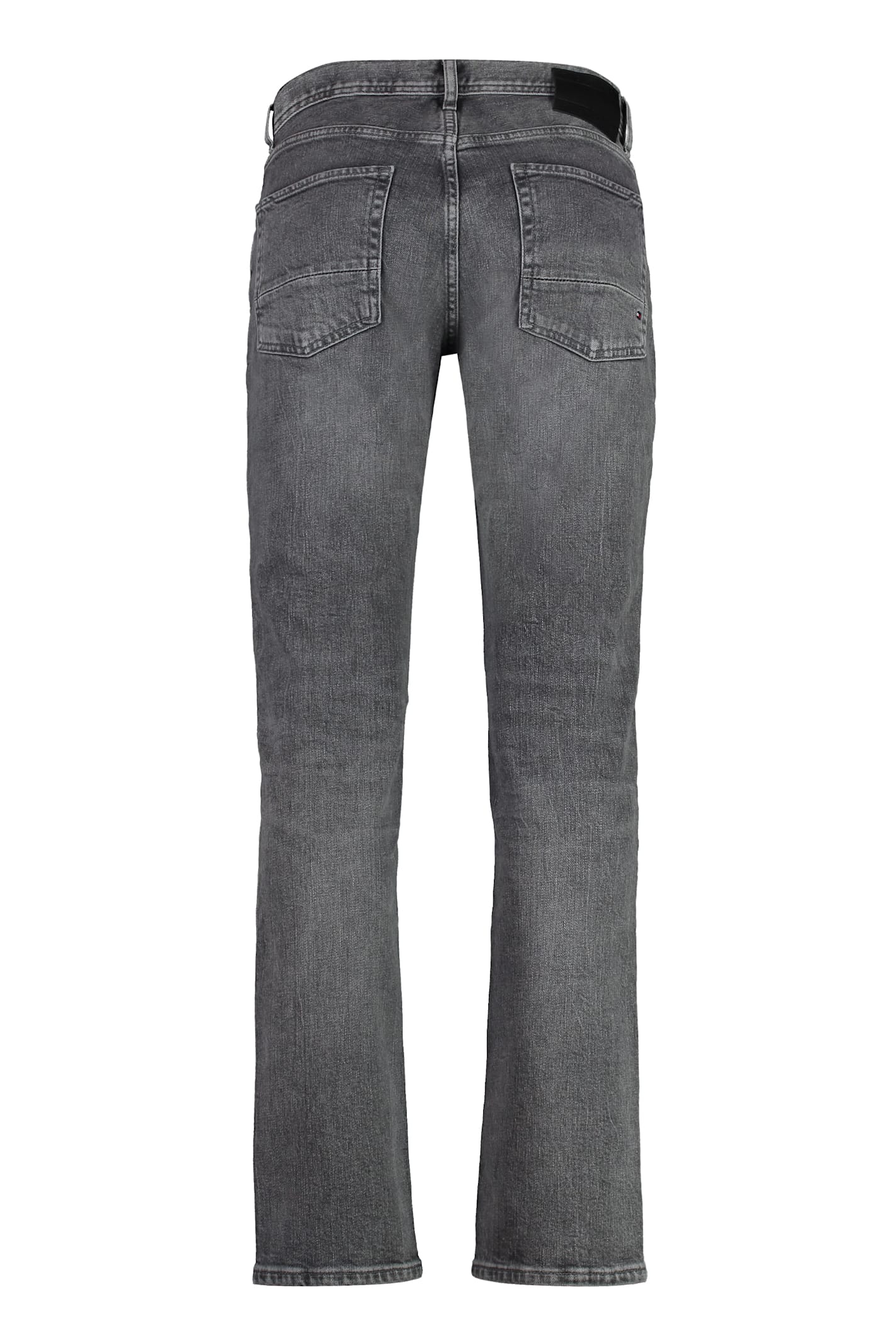 Shop Tommy Hilfiger Denton 5-pocket Straight-leg Jeans In Grey