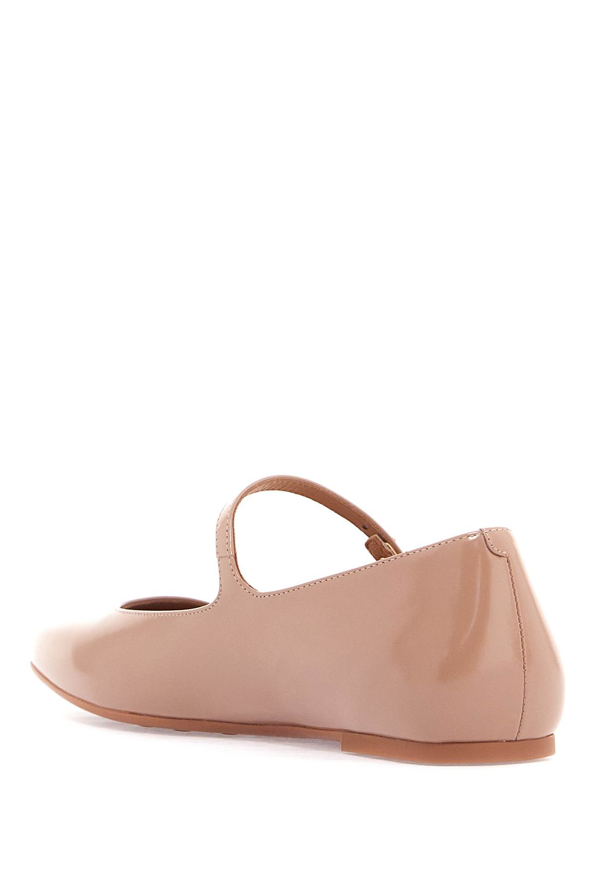 Shop Tod's Leather Ballet Flats In Rosa Granito