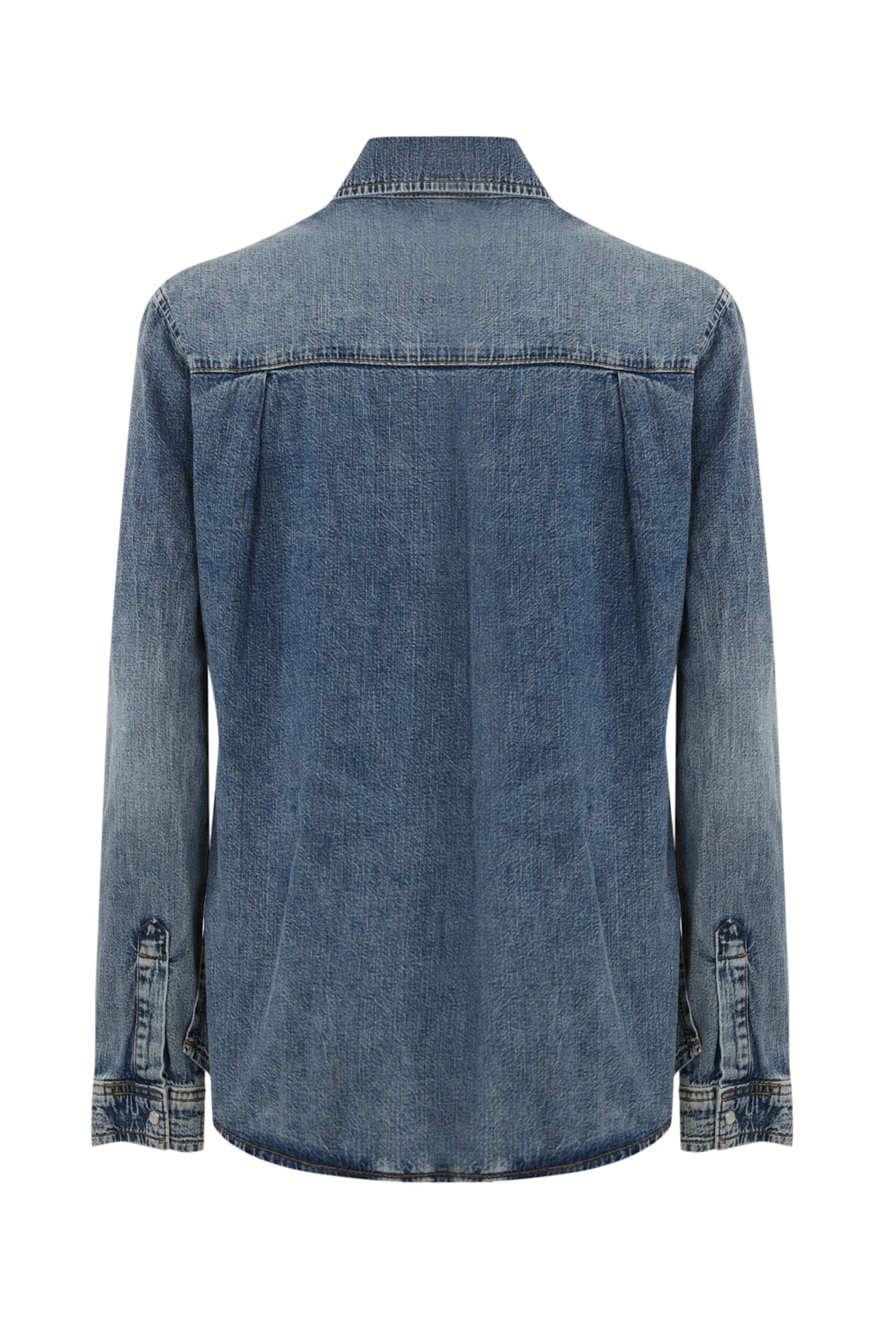 Shop Patrizia Pepe Denim Jeans Shirt In Blue Wash
