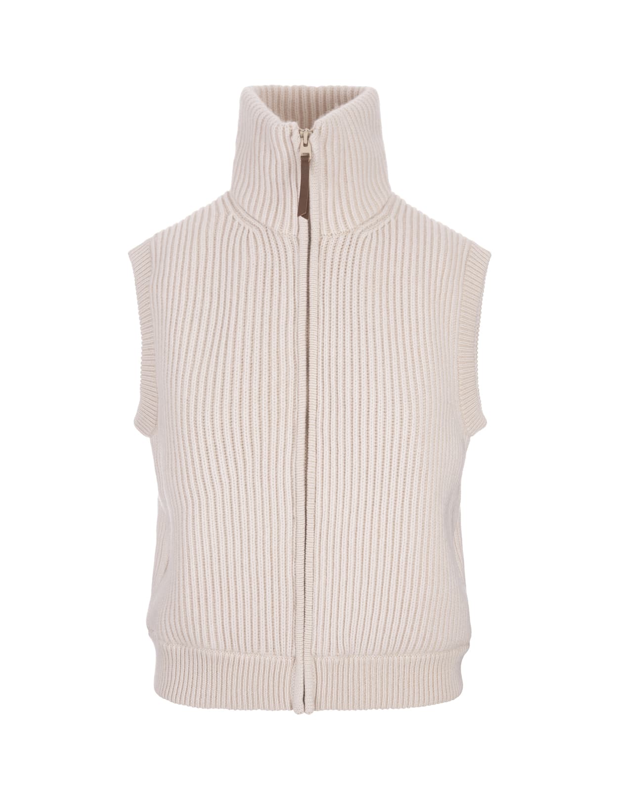 Andrea Padded Gilet In Ice Cashmere