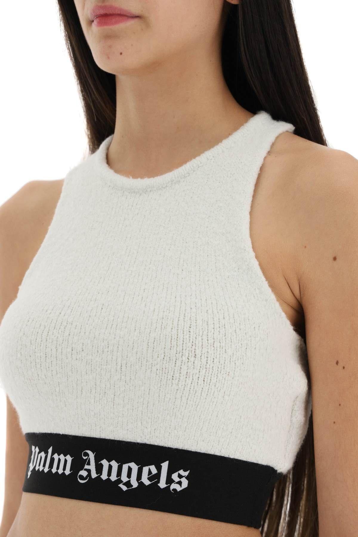 Palm Angels Cropped Top In Boucle Knit