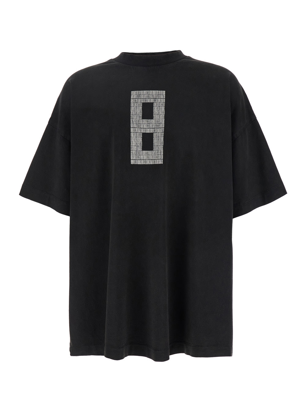 Shop Fear Of God Grey T-shirt With 8 Print In Cotton Man