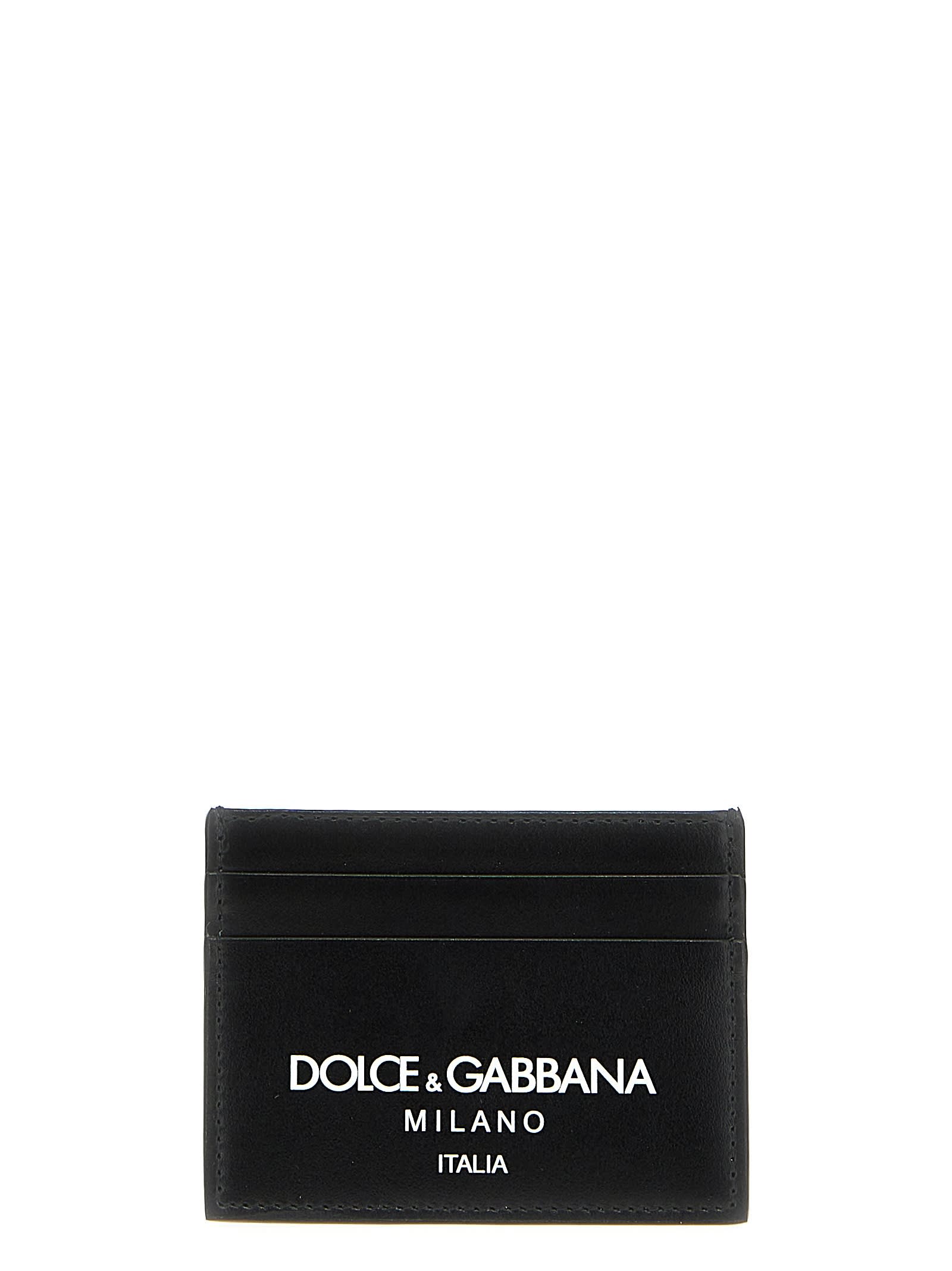 Shop Dolce & Gabbana Logo Print Cardholder In White/black