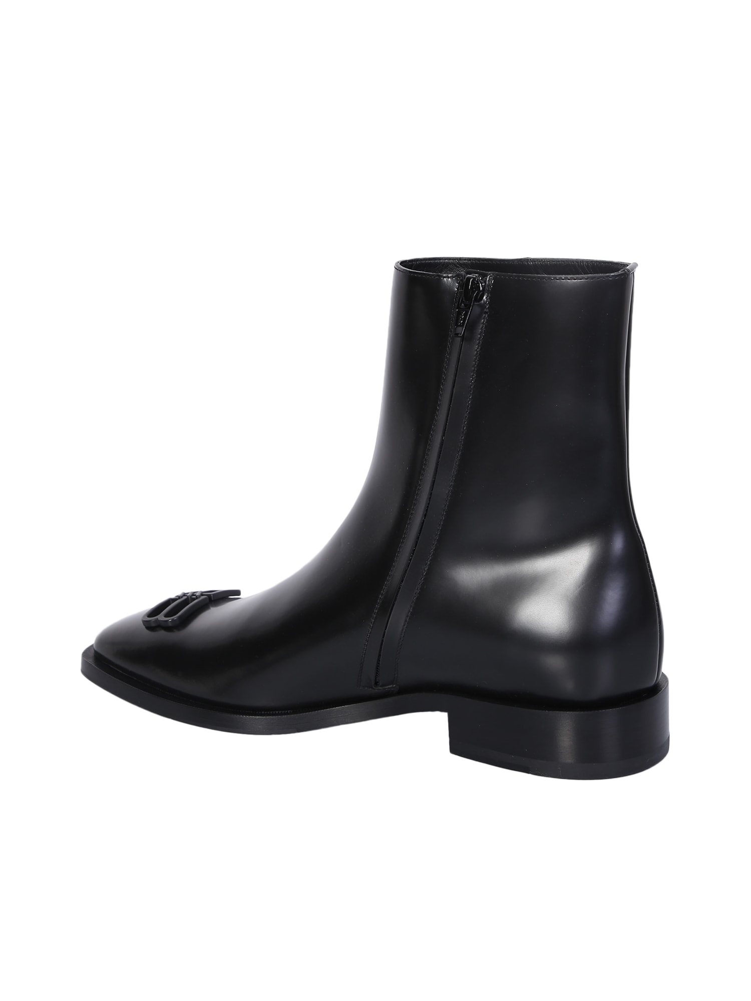 Shop Balenciaga Rim Leather Ankle Boots In Black