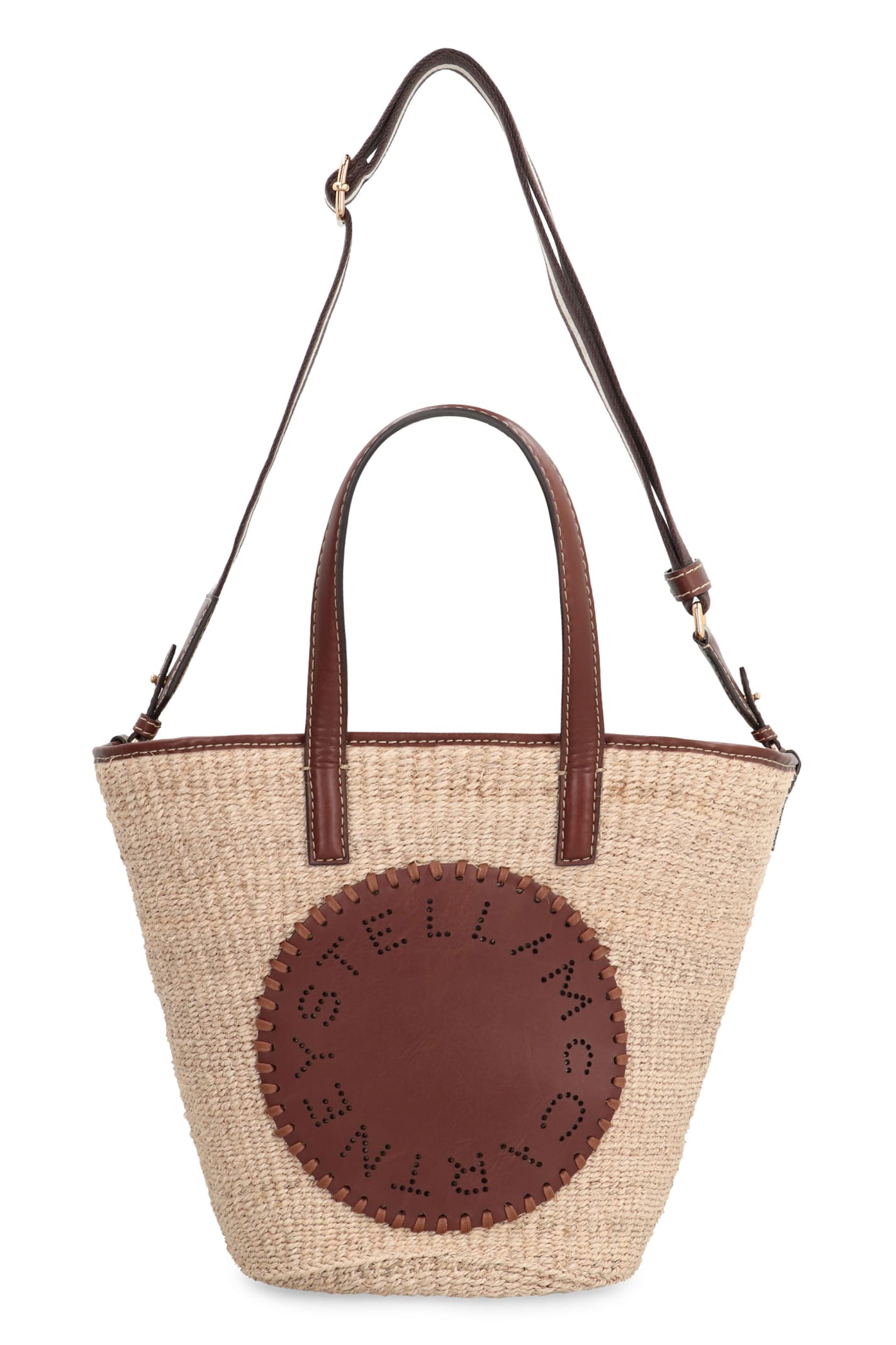 Shop Stella Mccartney Raffia Tote Bag In Ecru