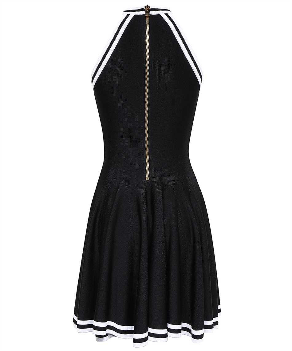 Balmain Halterneck Fluted Dress In Black