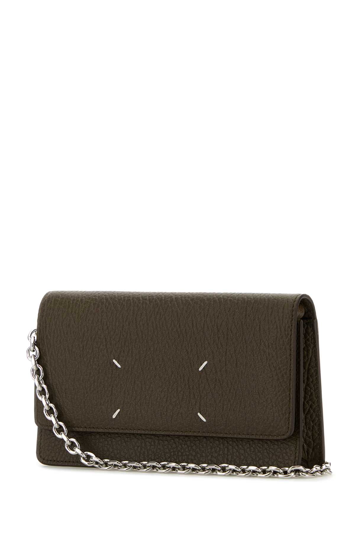 Shop Maison Margiela Mud Leather Clutch In Bark