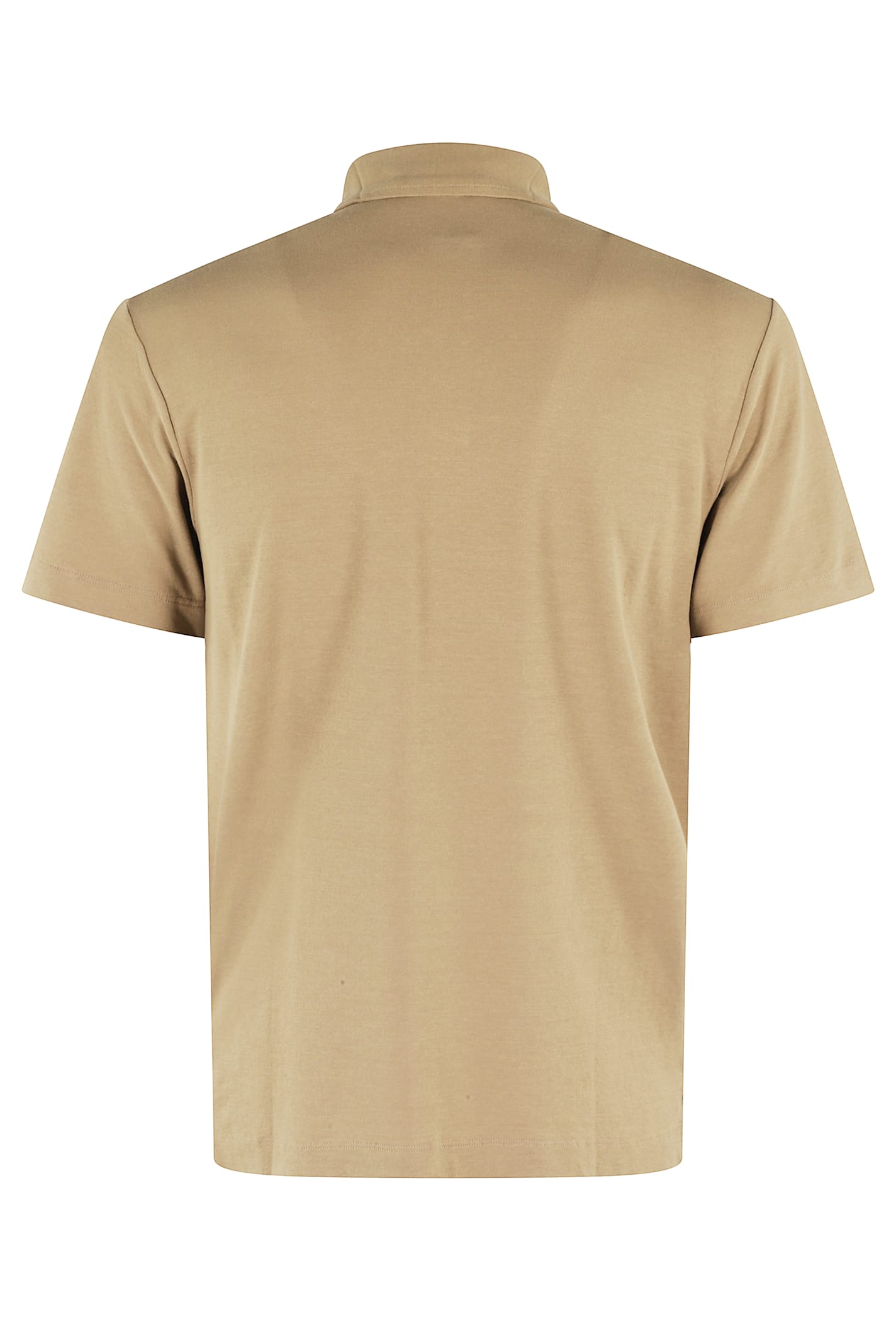 Zanone Classic Polo Shirt With Three-button Placket In Marrone