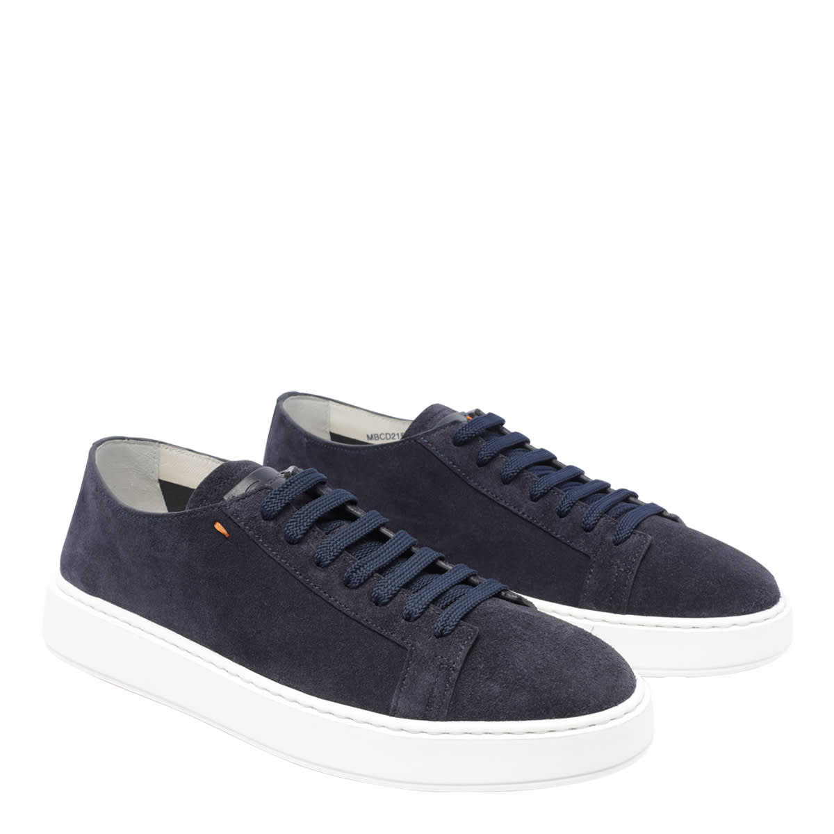 Shop Santoni Leather Sneakers In Blue