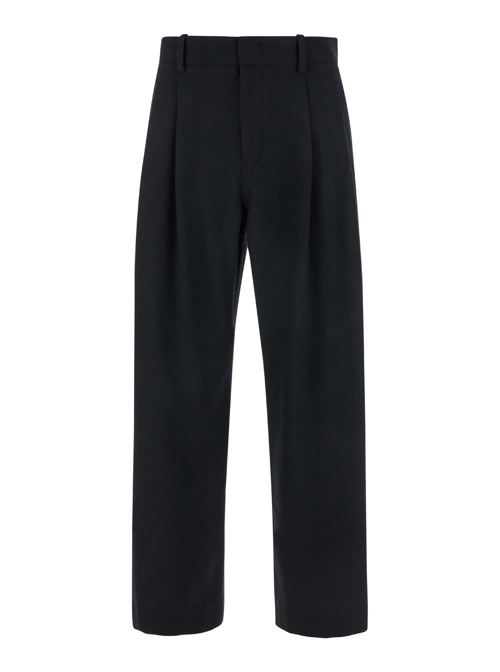 Shop Tonywack Virgin Wool Double-pleats Wide Trousers In Black