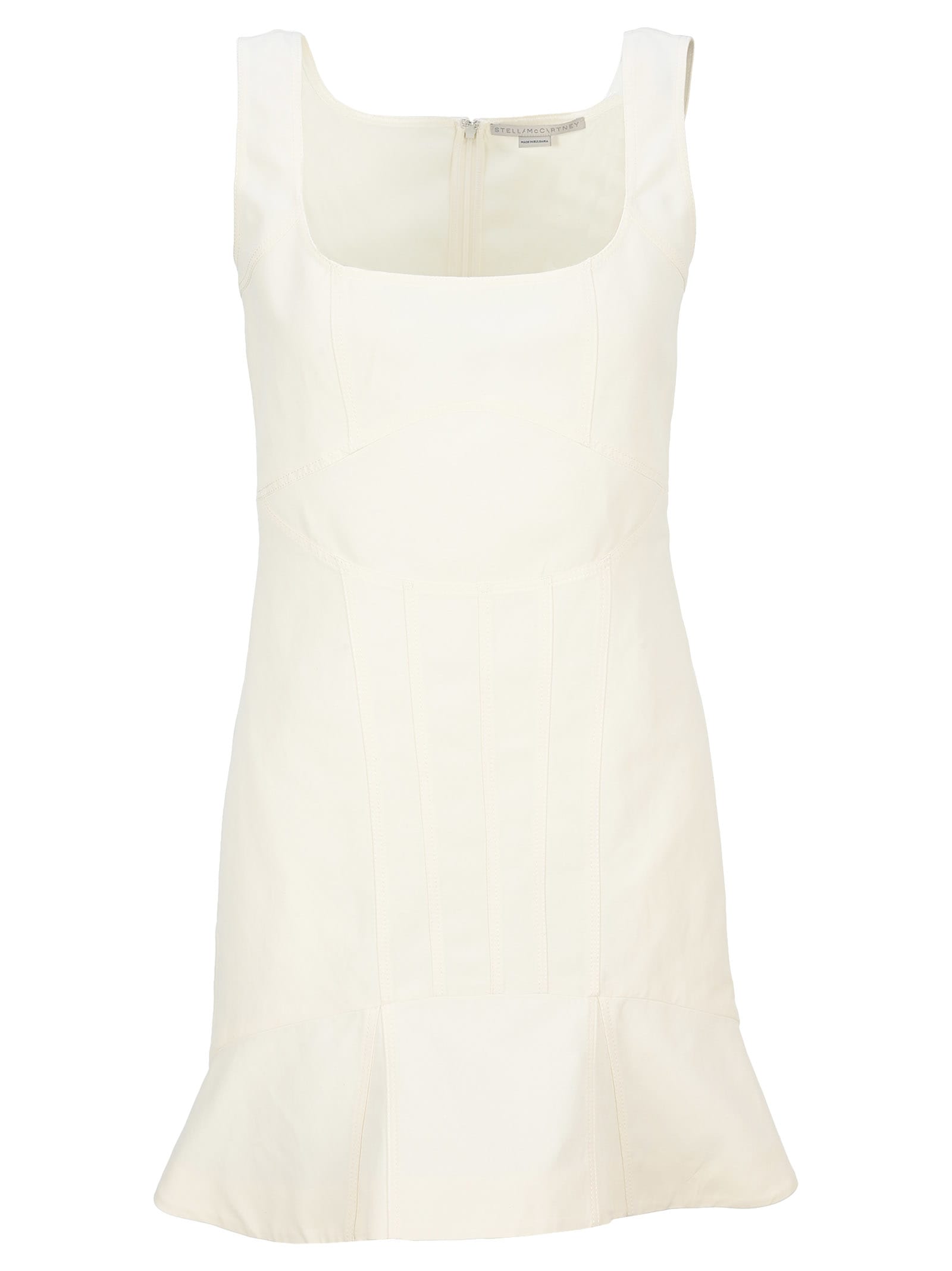 Stella Mccartney Avery Ruffle-hem Dress In Cream White