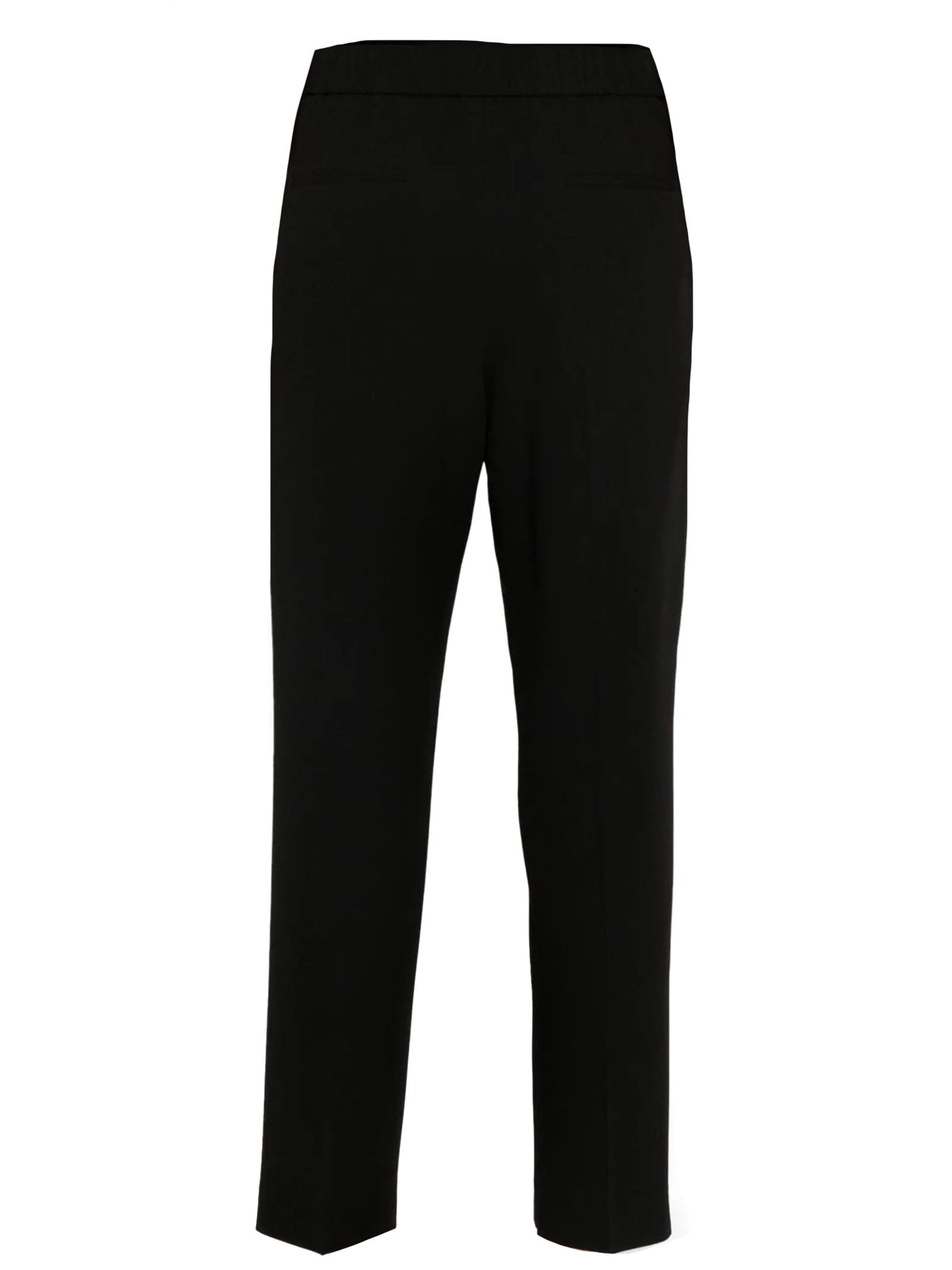 Shop Peserico Black Wool Blend Carrot Trousers