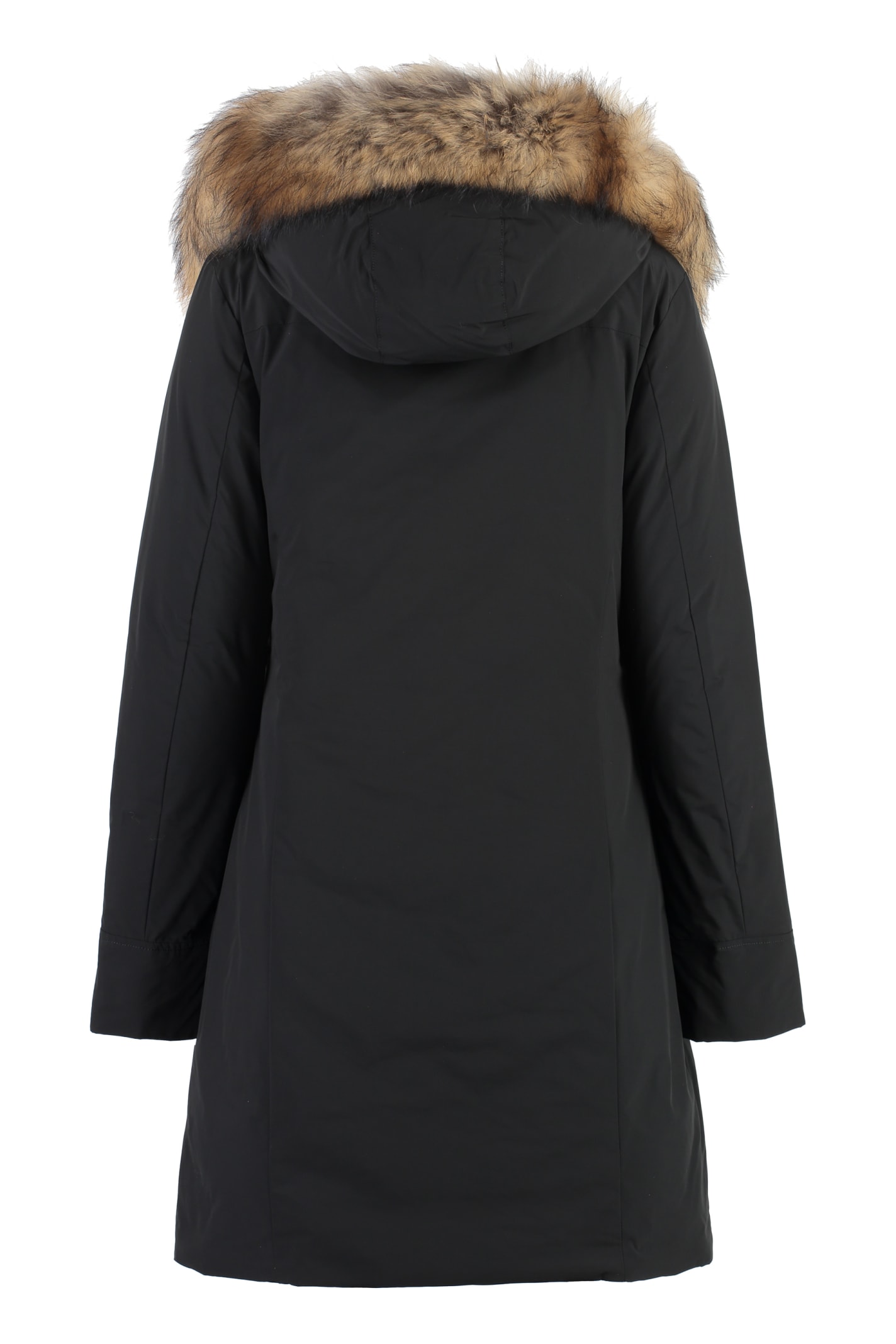 Shop Woolrich Full Zip Down Jacket  In Black