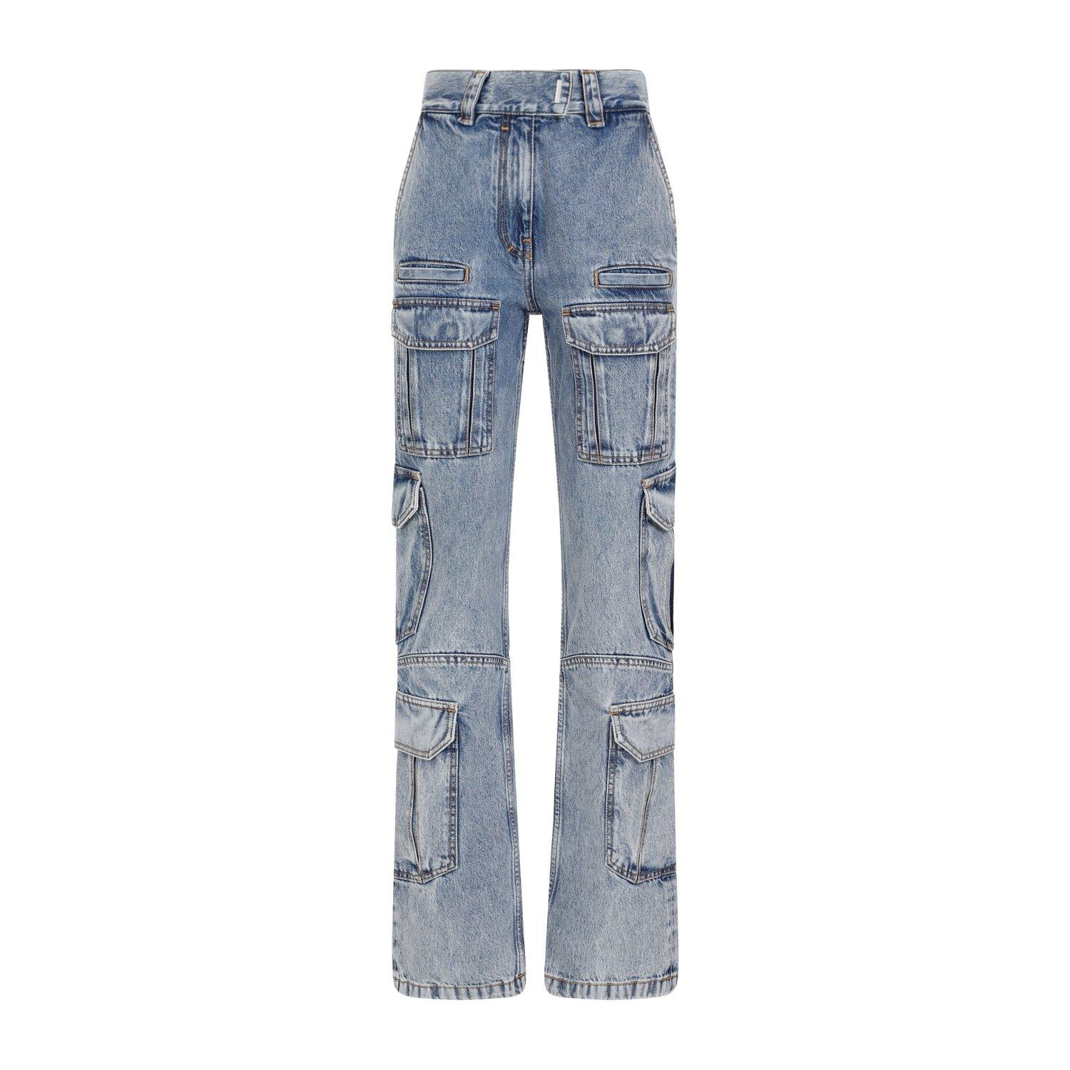 Shop Givenchy Cargo Jeans In Clear Blue