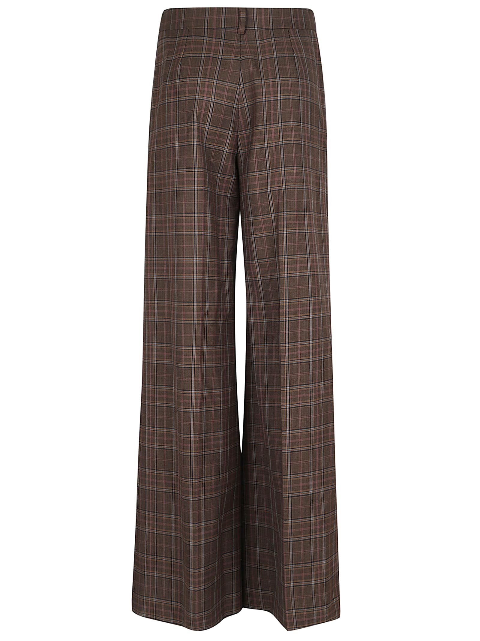 Shop Stella Mccartney Check Flared Trousers In Brown