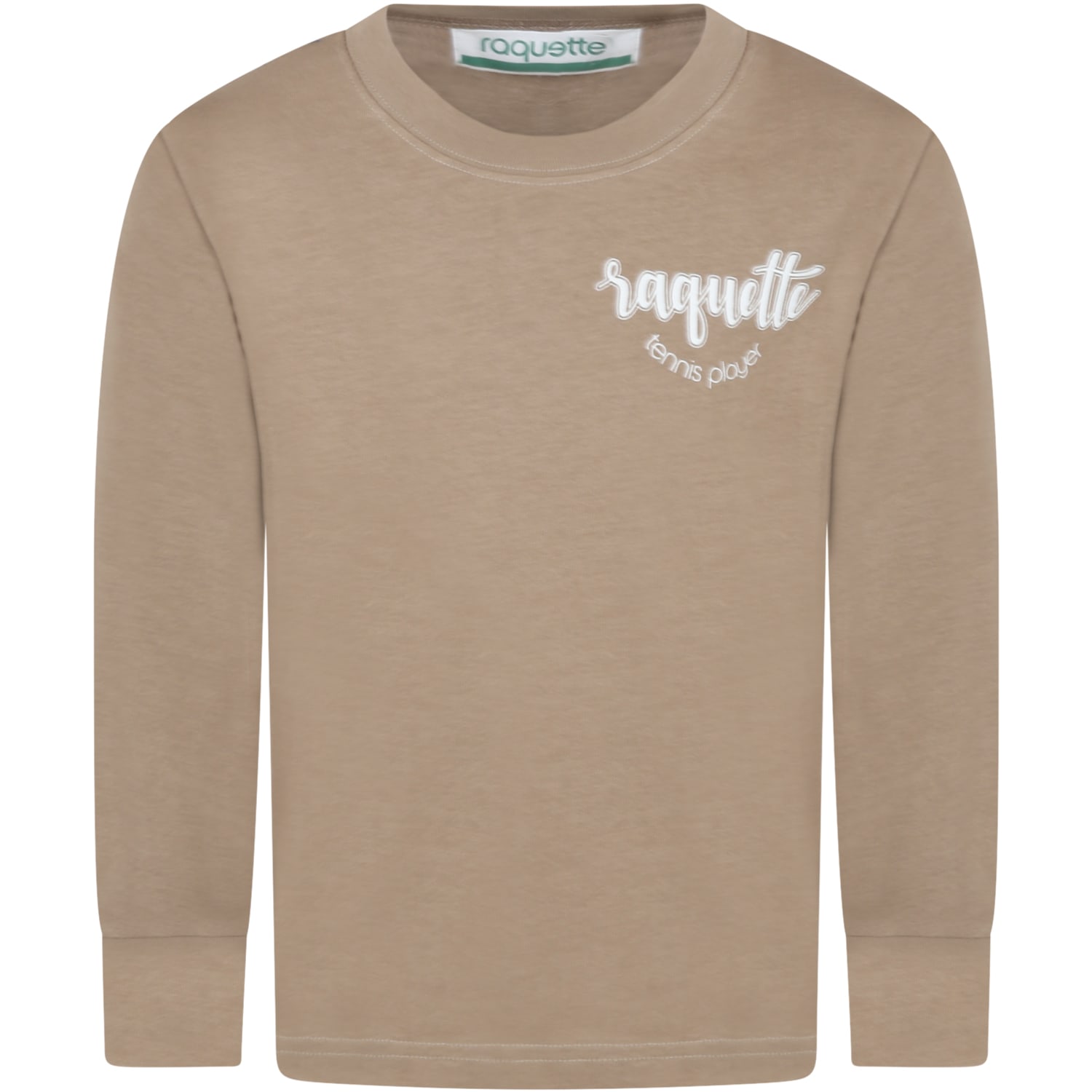 Raquette Beige T-shirt For Kids With Logo