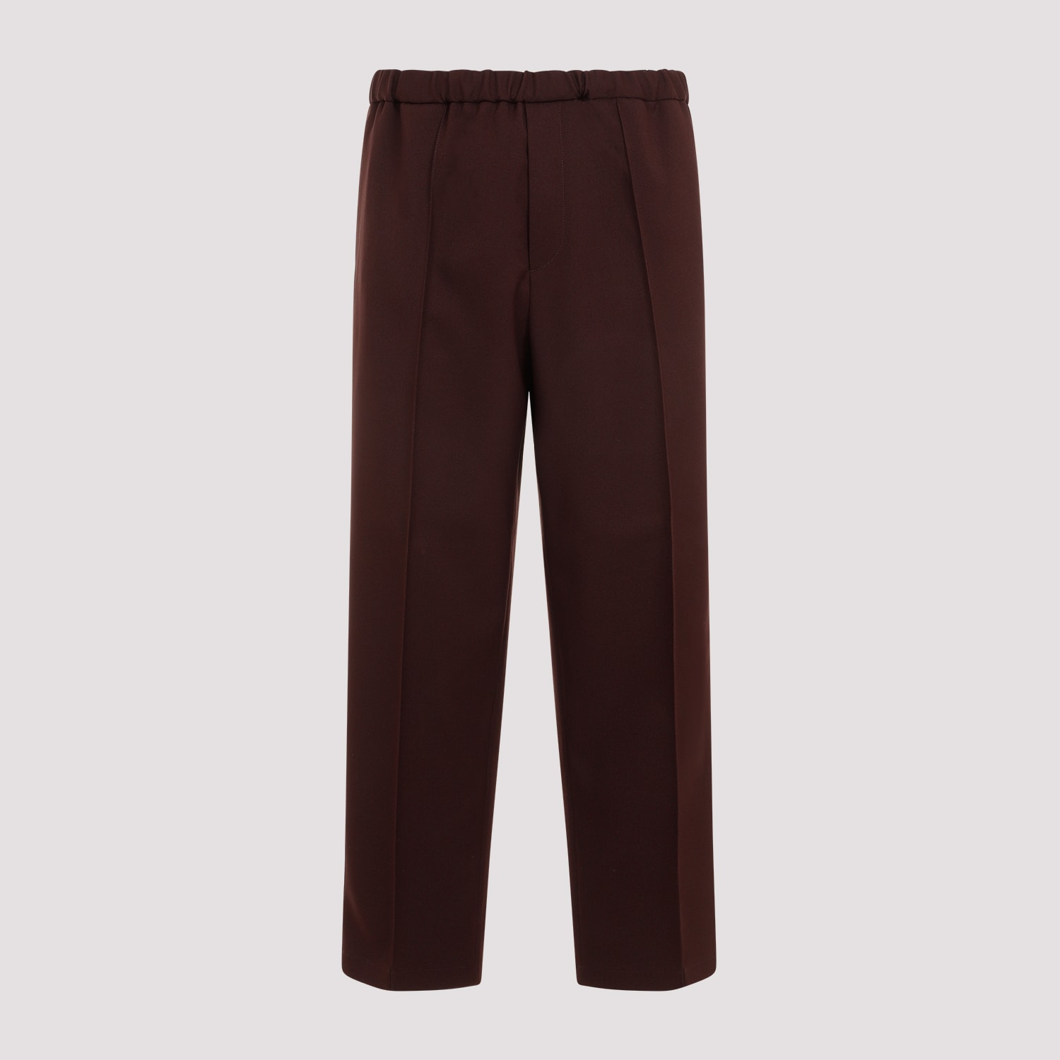 Jil Sander Polyester Trousers With Flap Pockets And Front Creases In Brown