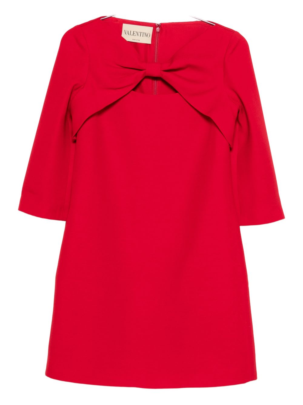 Valentino Wool And Silk Mini Dress In Red