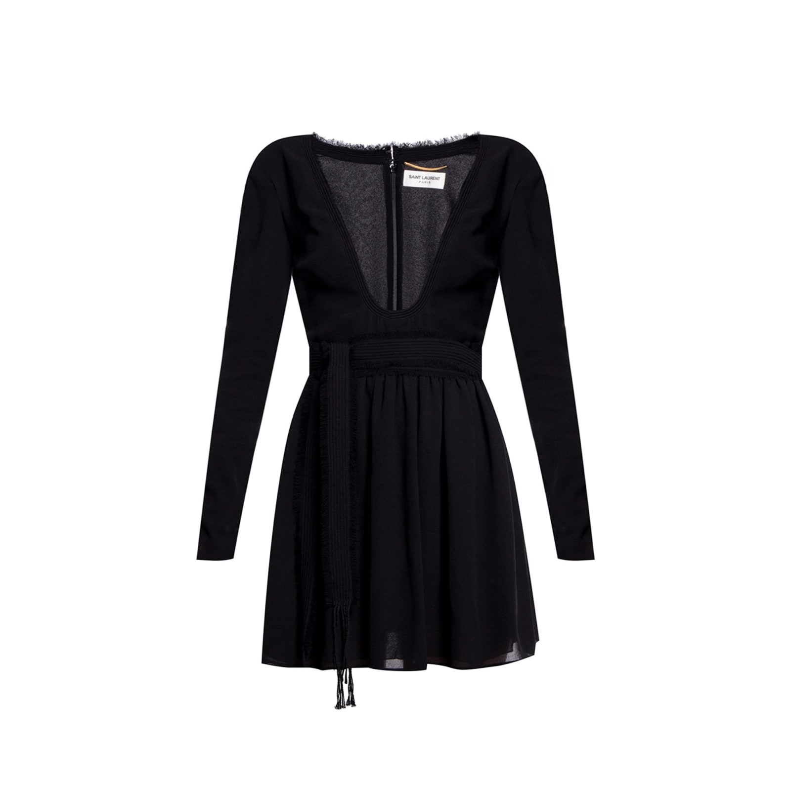 Shop Saint Laurent Long Sleeves Dress In Black