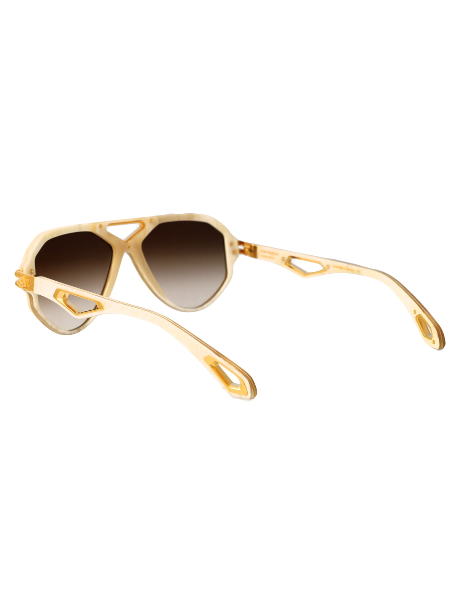 Shop Maybach Eyewear The Jack I Sunglasses In White Gold