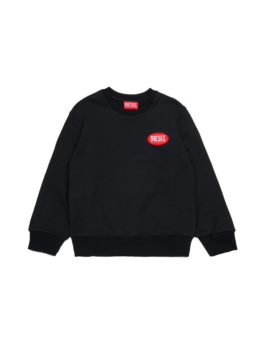 Diesel Spatch Over Sweatshirt In Black