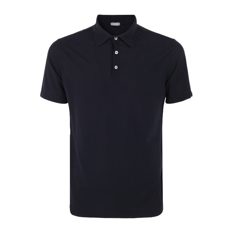 Shop Zanone Polo Ss Ice Cotton In Blue Navy