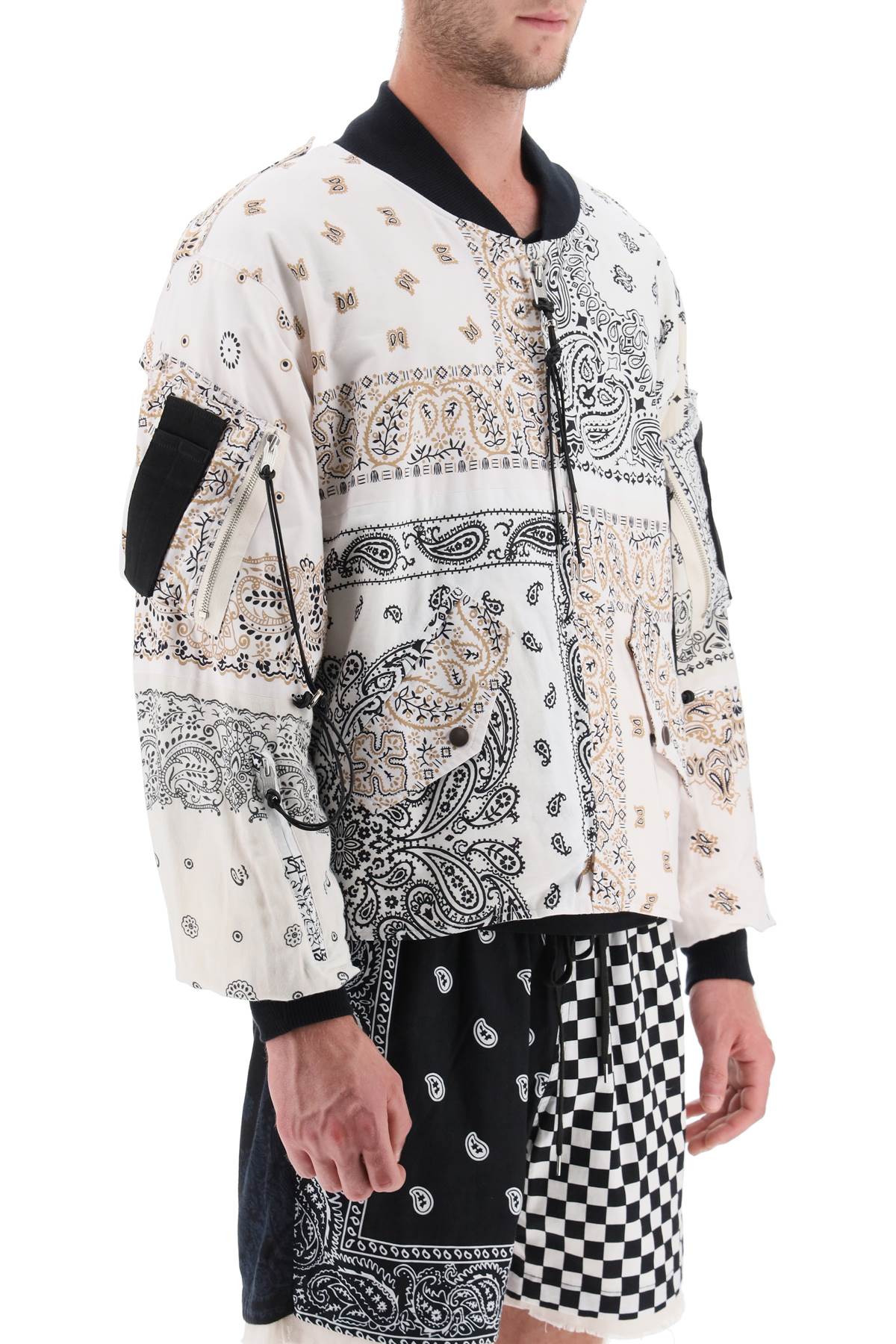 Shop Children Of The Discordance Bomber Jacket With Bandana Motif In White (white)