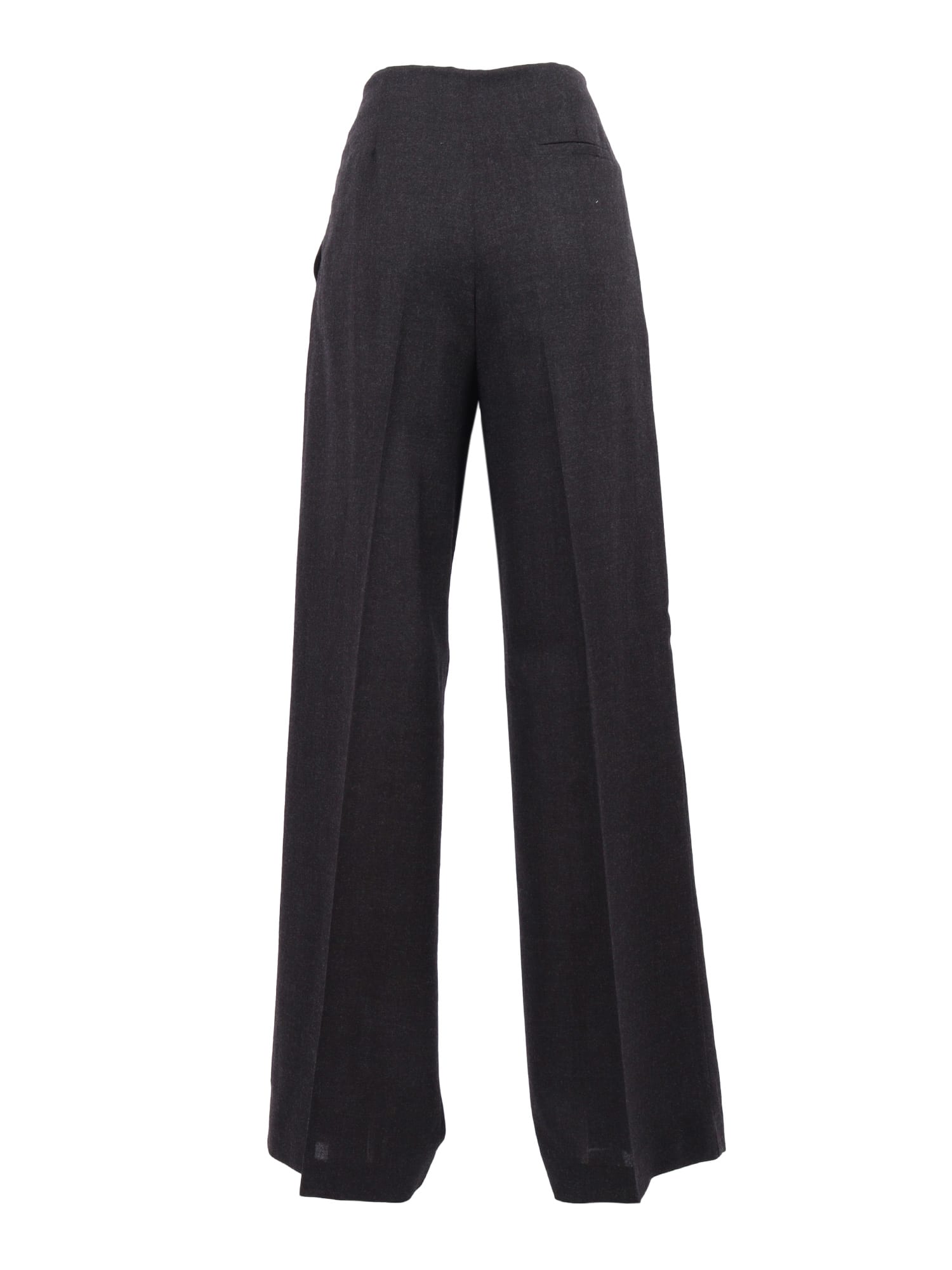 Alberta Ferretti Wide-leg Trousers With High Waist And Pleated Detail In Black