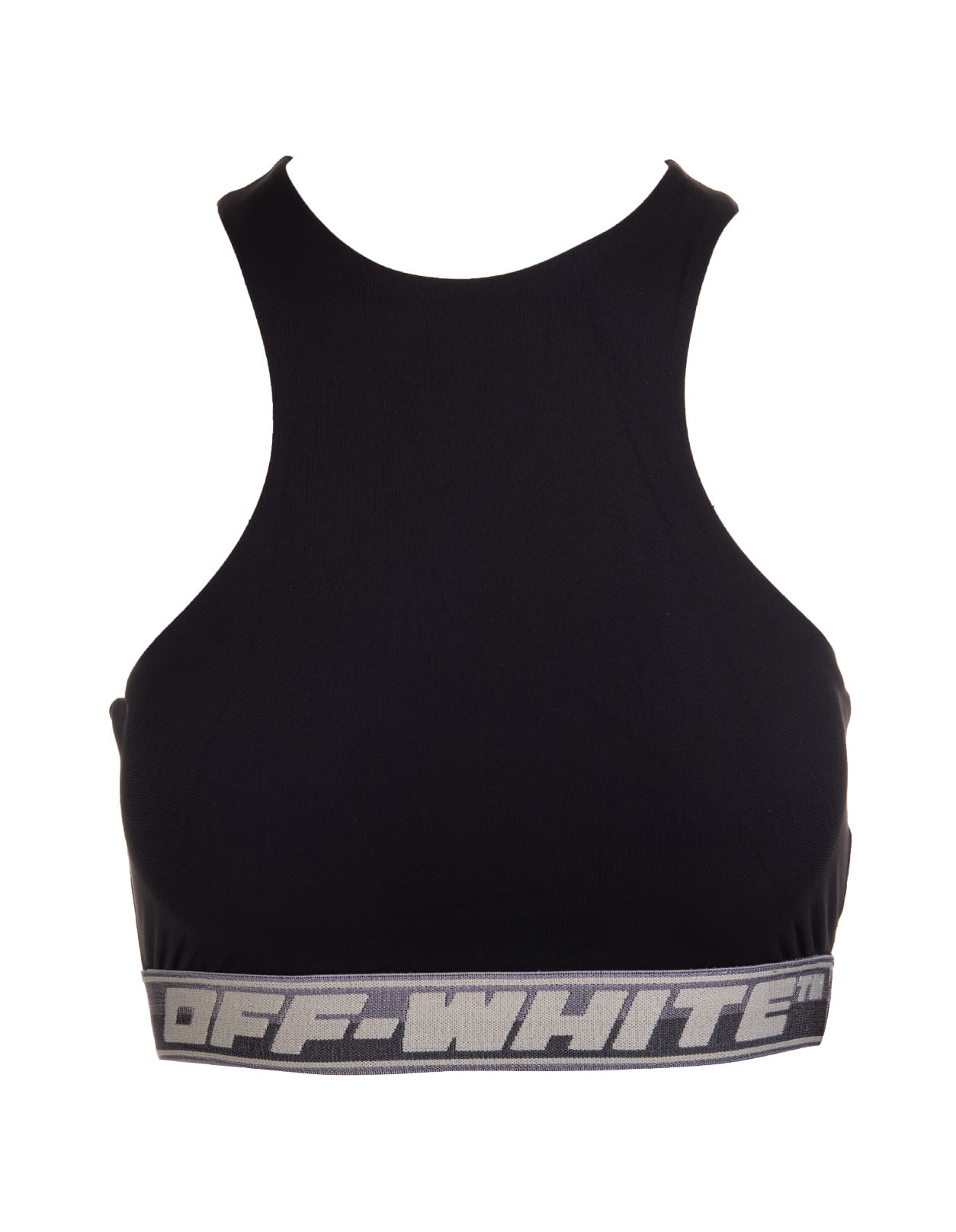 Off-White Black Sports Top With Logoed Elastic Band