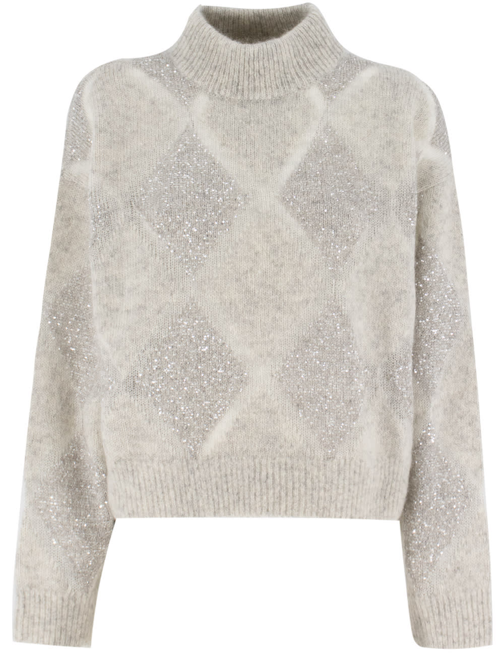 Shop Brunello Cucinelli Sweater In Grigio Perla+quarzo+ghiaia