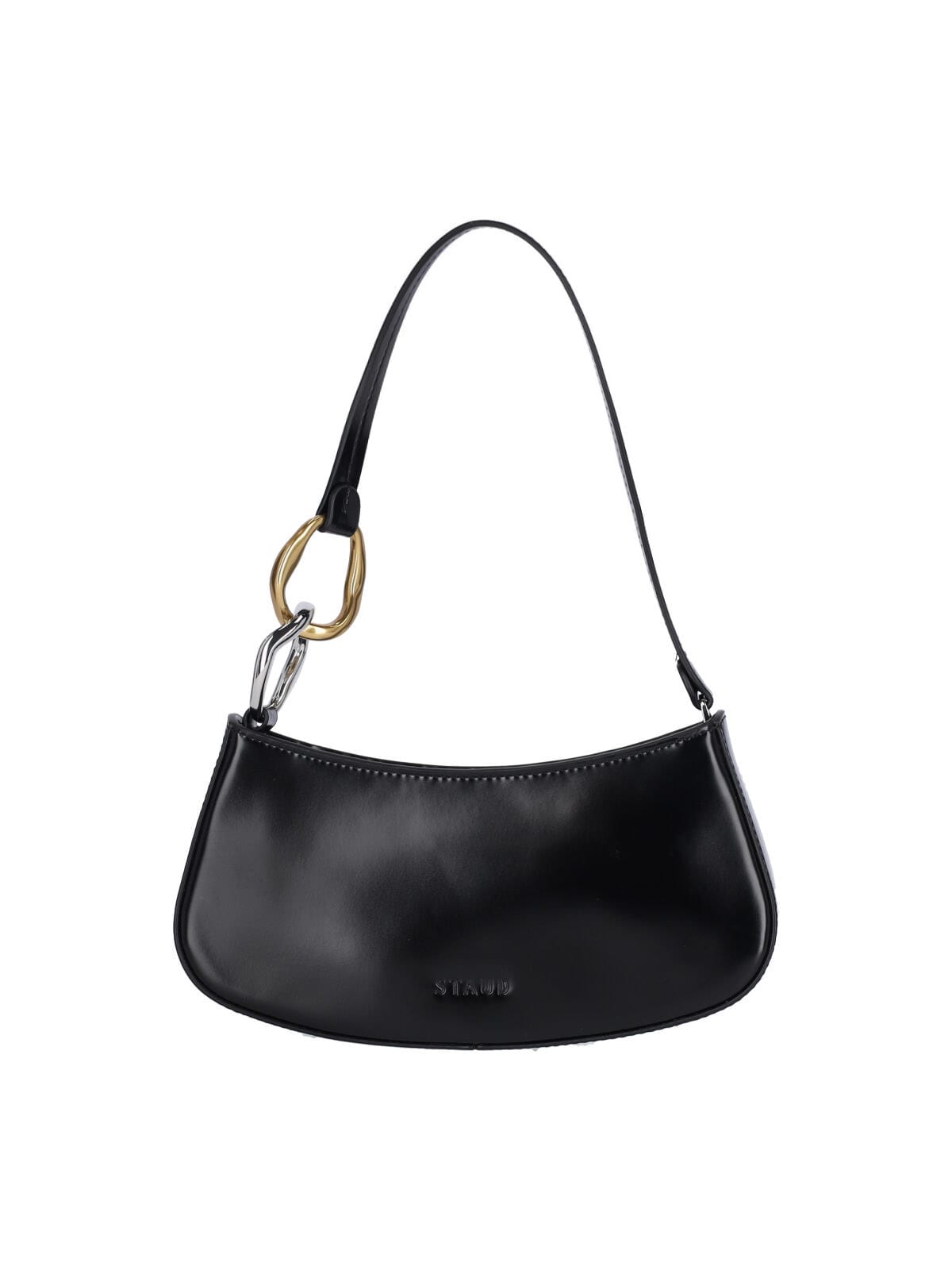 Staud Ollie Calfskin Chain Link Shoulder Bag In Black