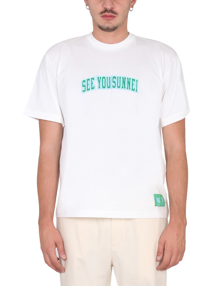 Shop Sunnei See You  T-shirt In White