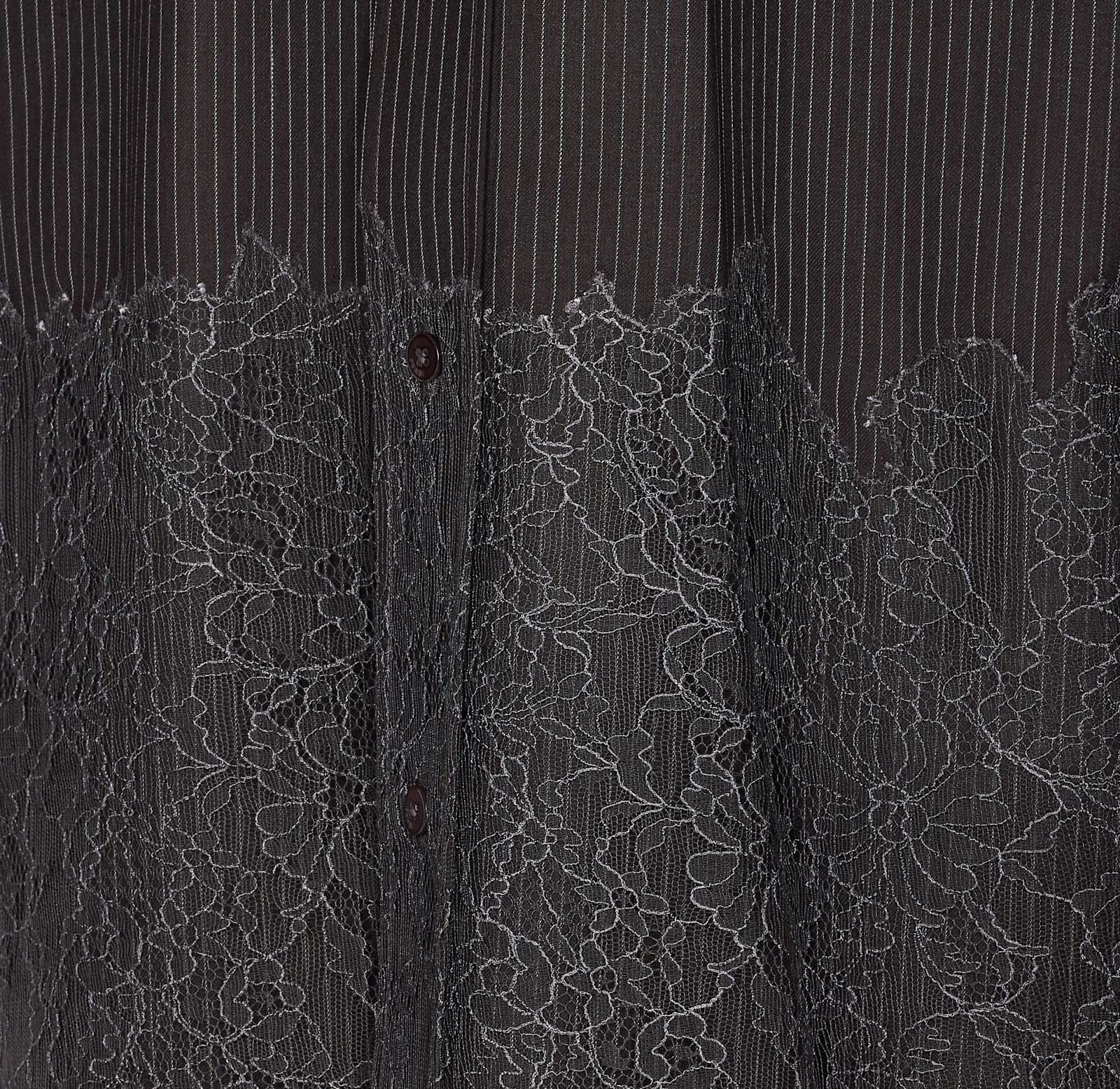 Fendi Pinstriped Wool Shirt In Gray