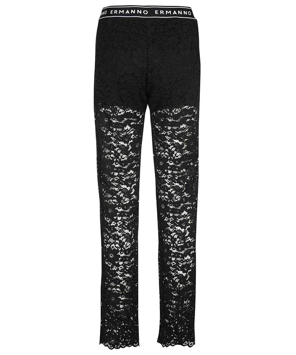 Ermanno Scervino Elasticated-waistband Lace Trousers In Black