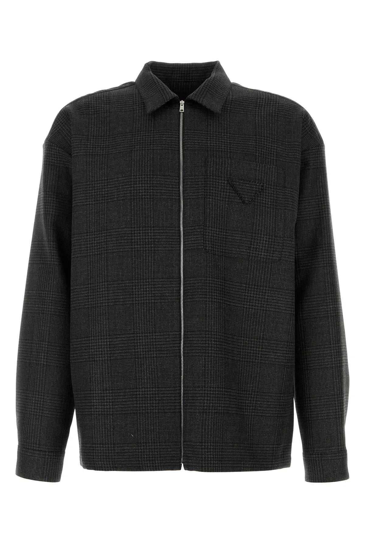 Shop Prada Embroidered Glencheck Shirt