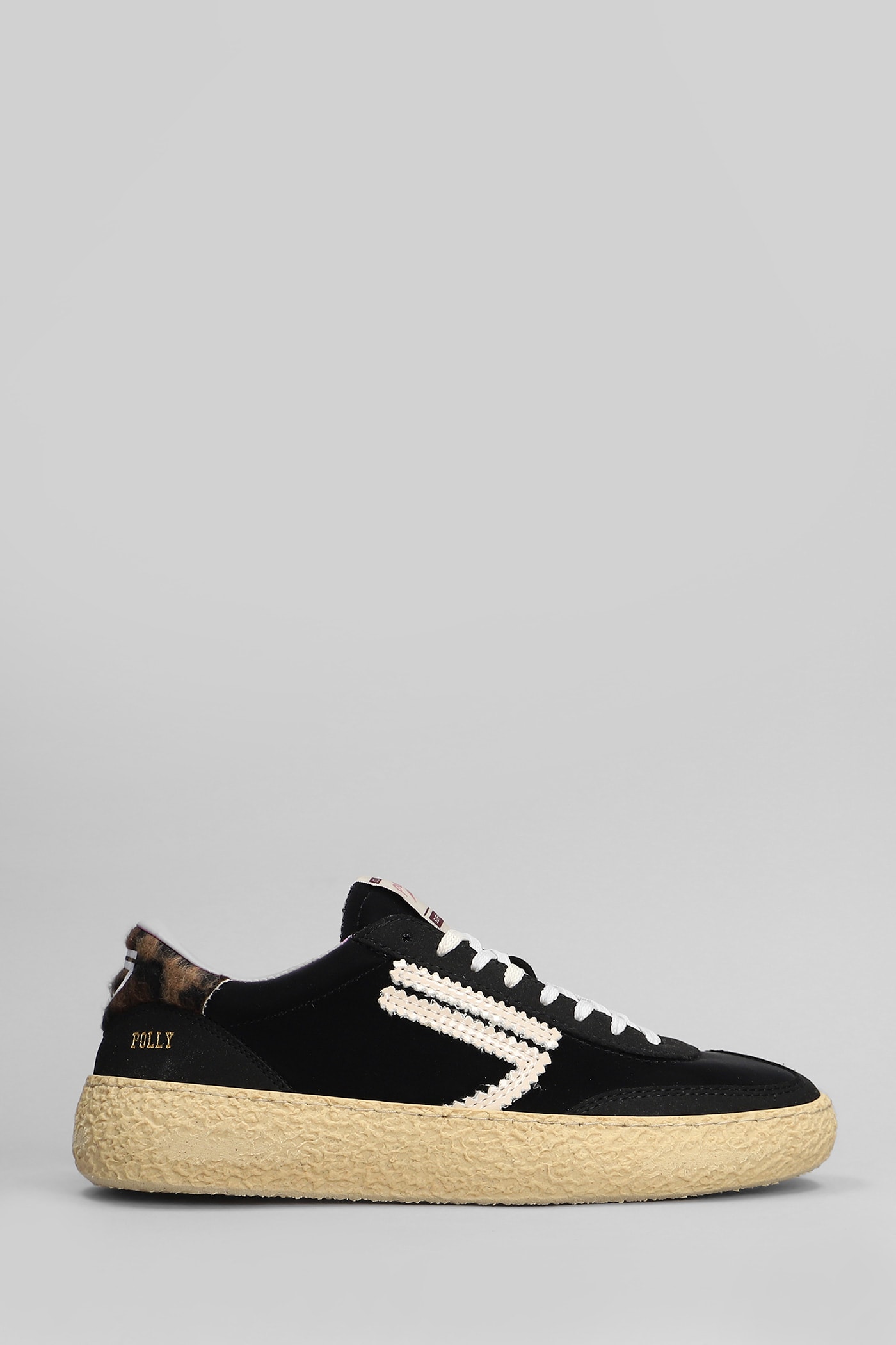 Furry Sneakers In Black Nubuck