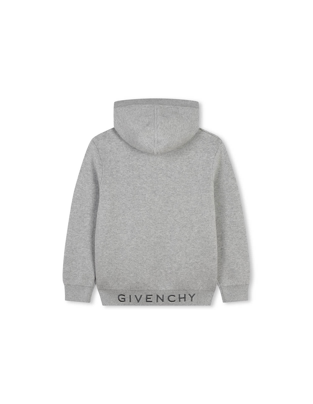 Givenchy Grey Zip-up Hoodie With 4g Motif In Grey